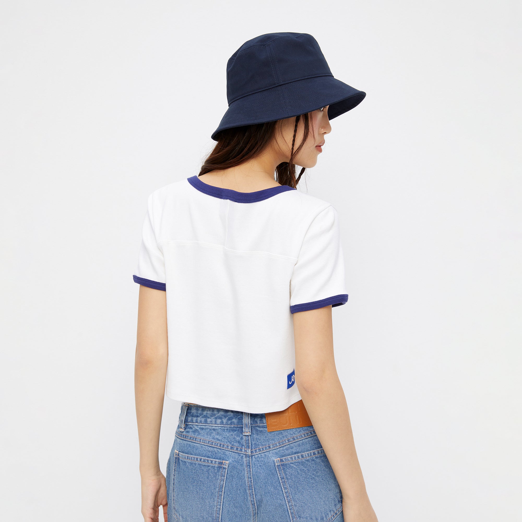 Print Crop Short Sleeve T-Shirt White