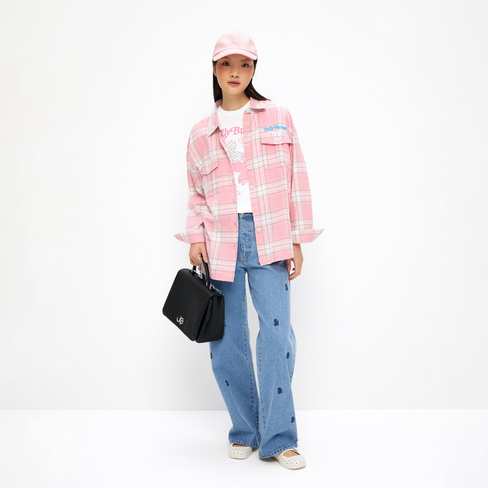 Plaid Long Sleeve Shirt Pink