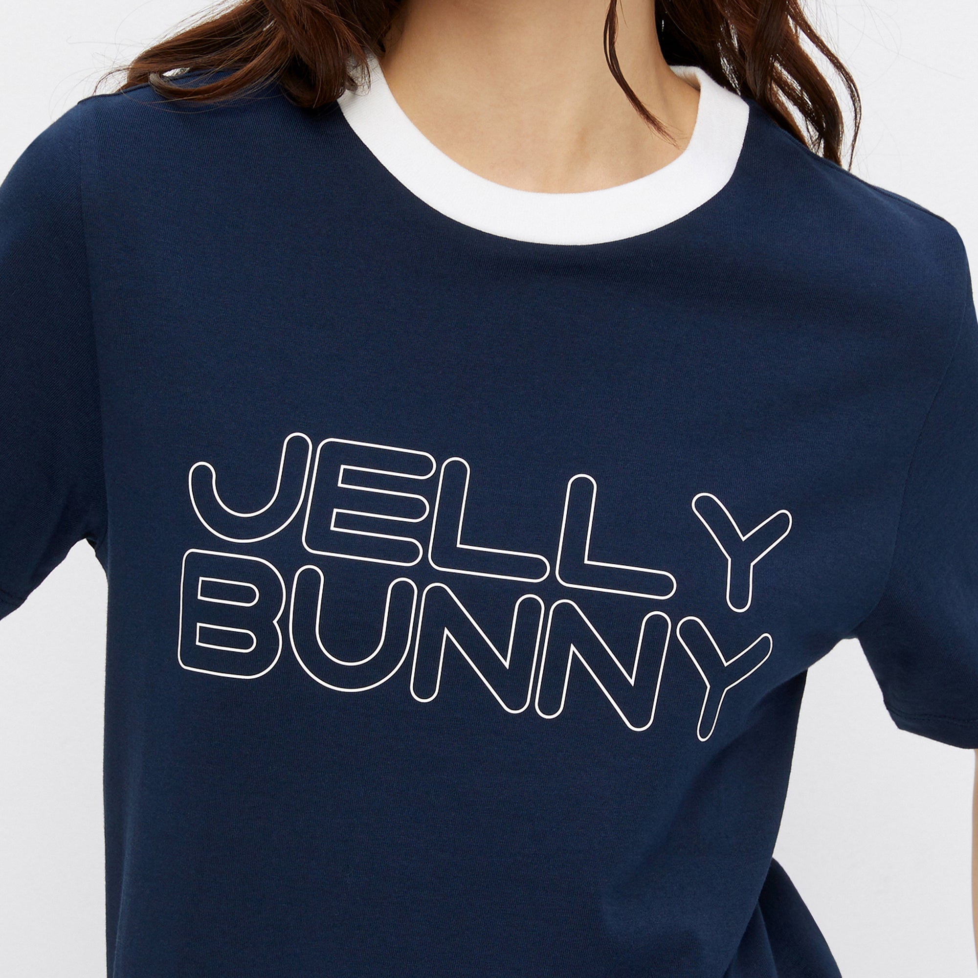 เสื้อยืดแขนสั้นพิมพ์ลายโลโก้ Navy