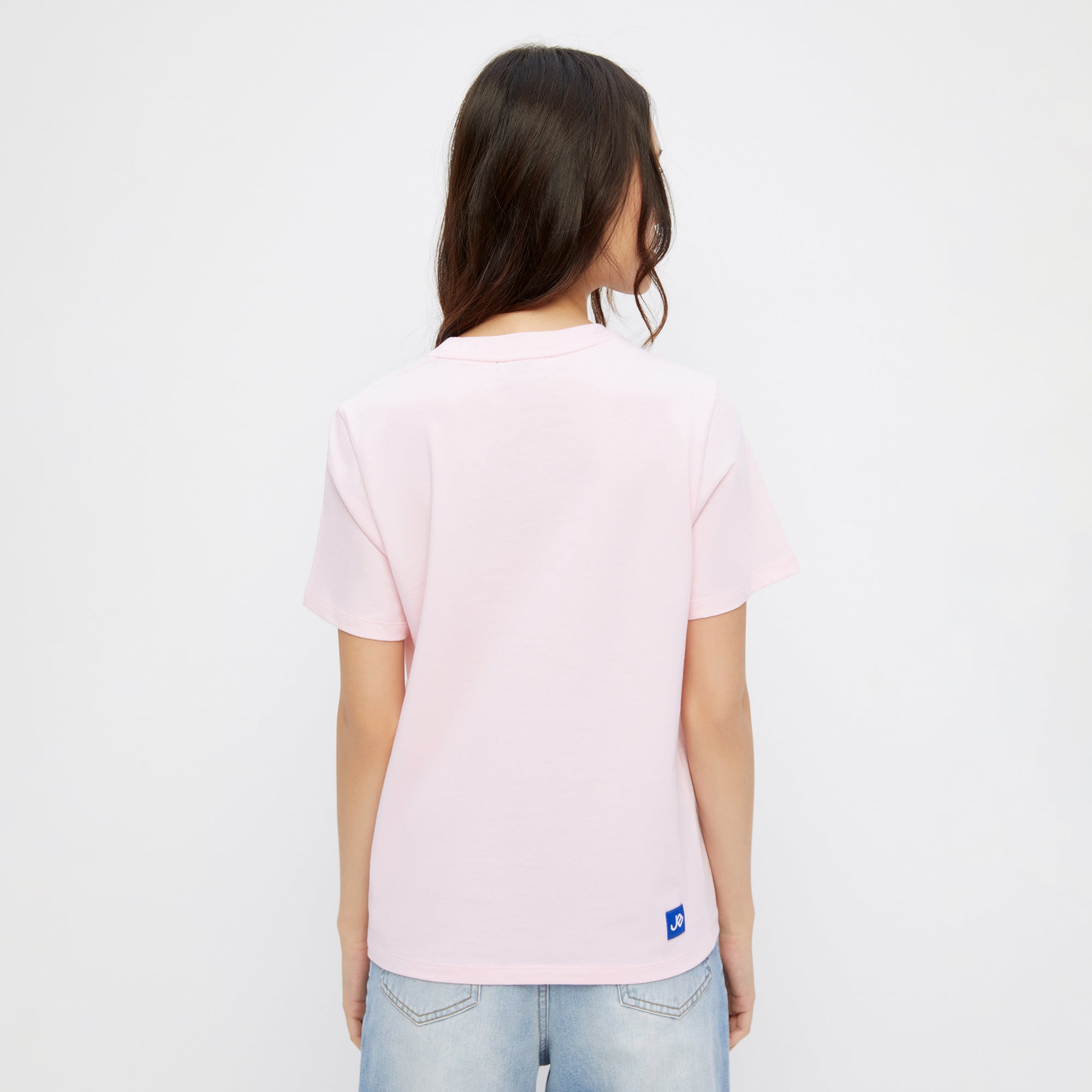 Jerme Embroidery Short Sleeve T-Shirt Pink