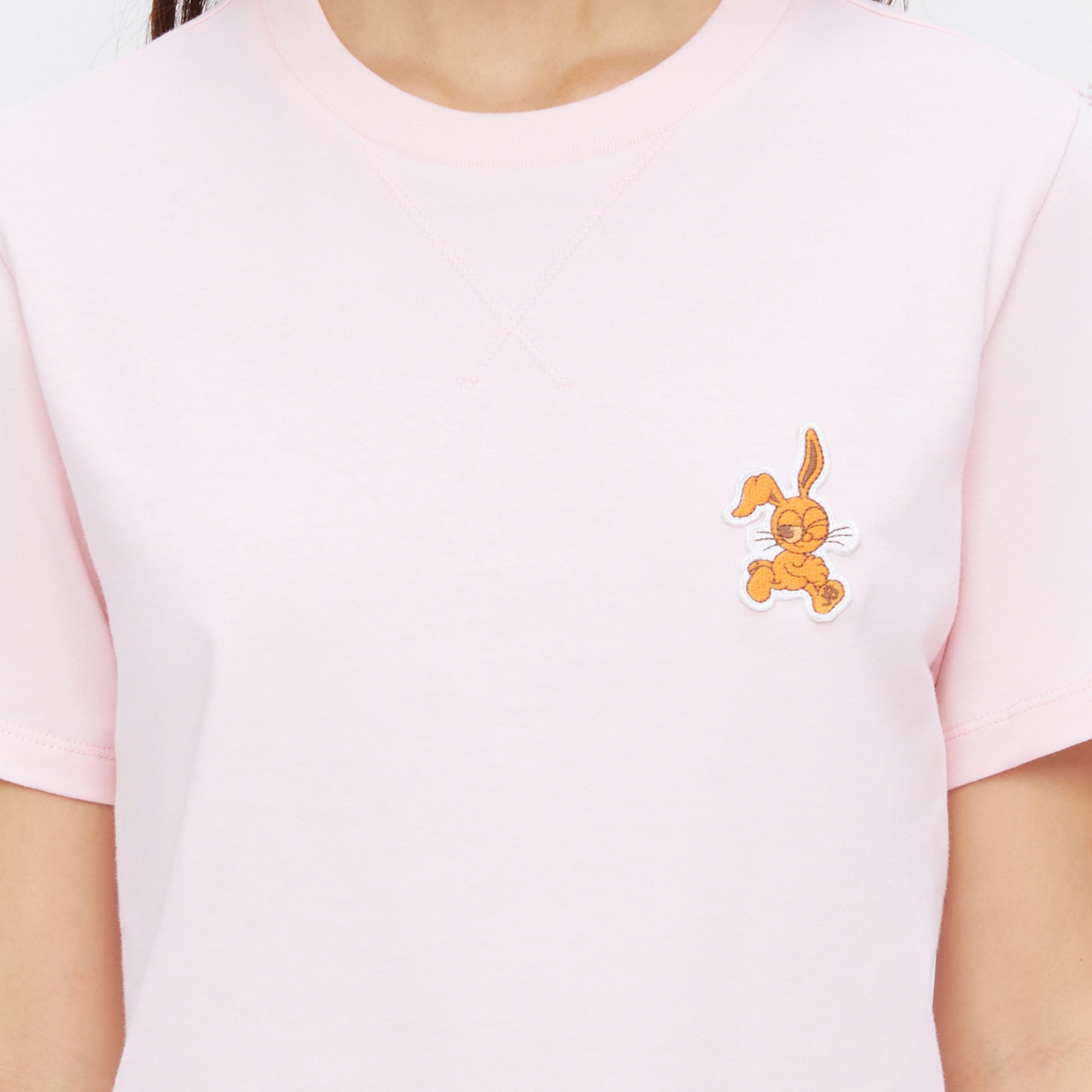 Jerme Embroidery Short Sleeve T-Shirt Pink