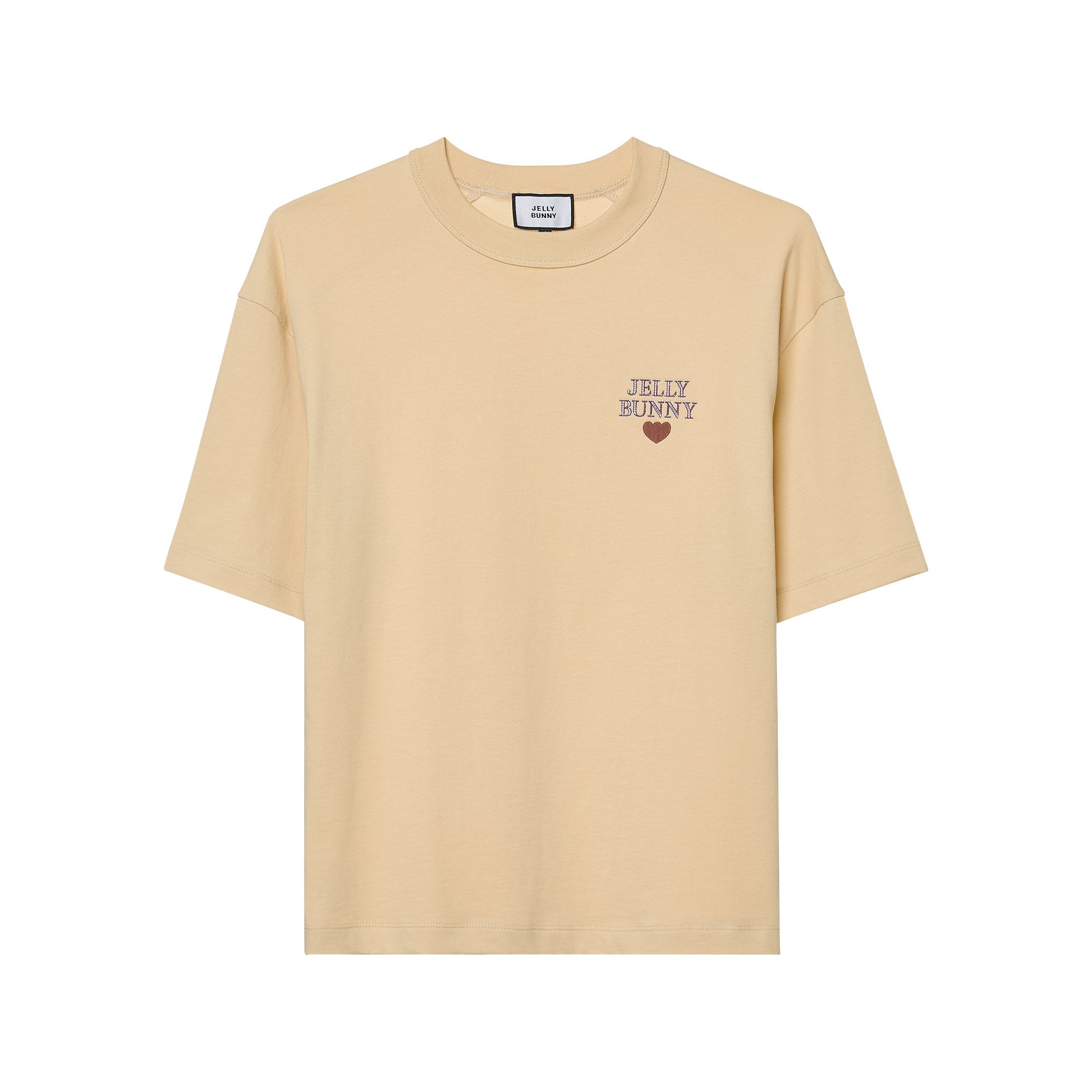 เสื้อยืดแขนสั้นปักโลโก้ Beige