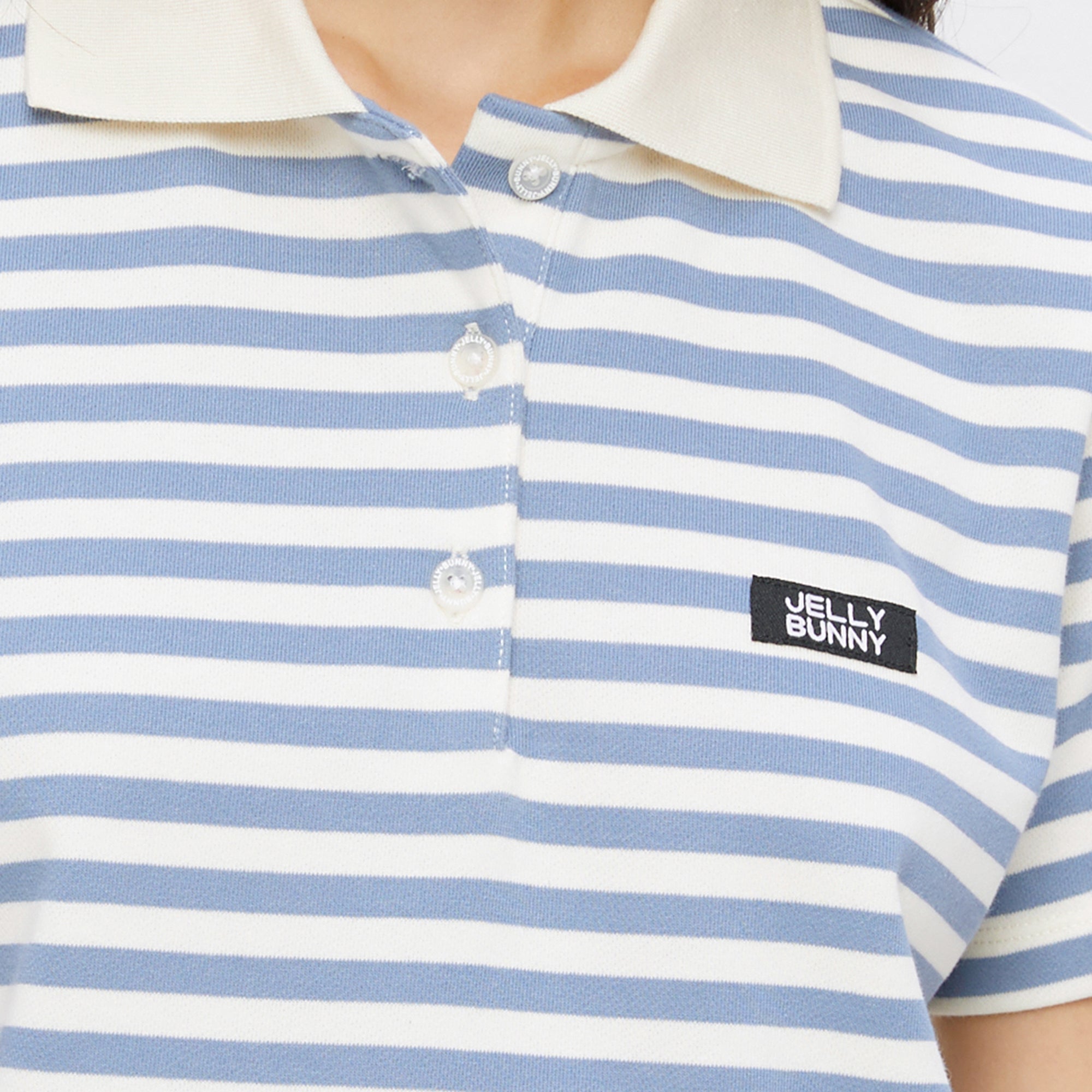 เสื้อโปโลแขนสั้้นลายทาง Blue