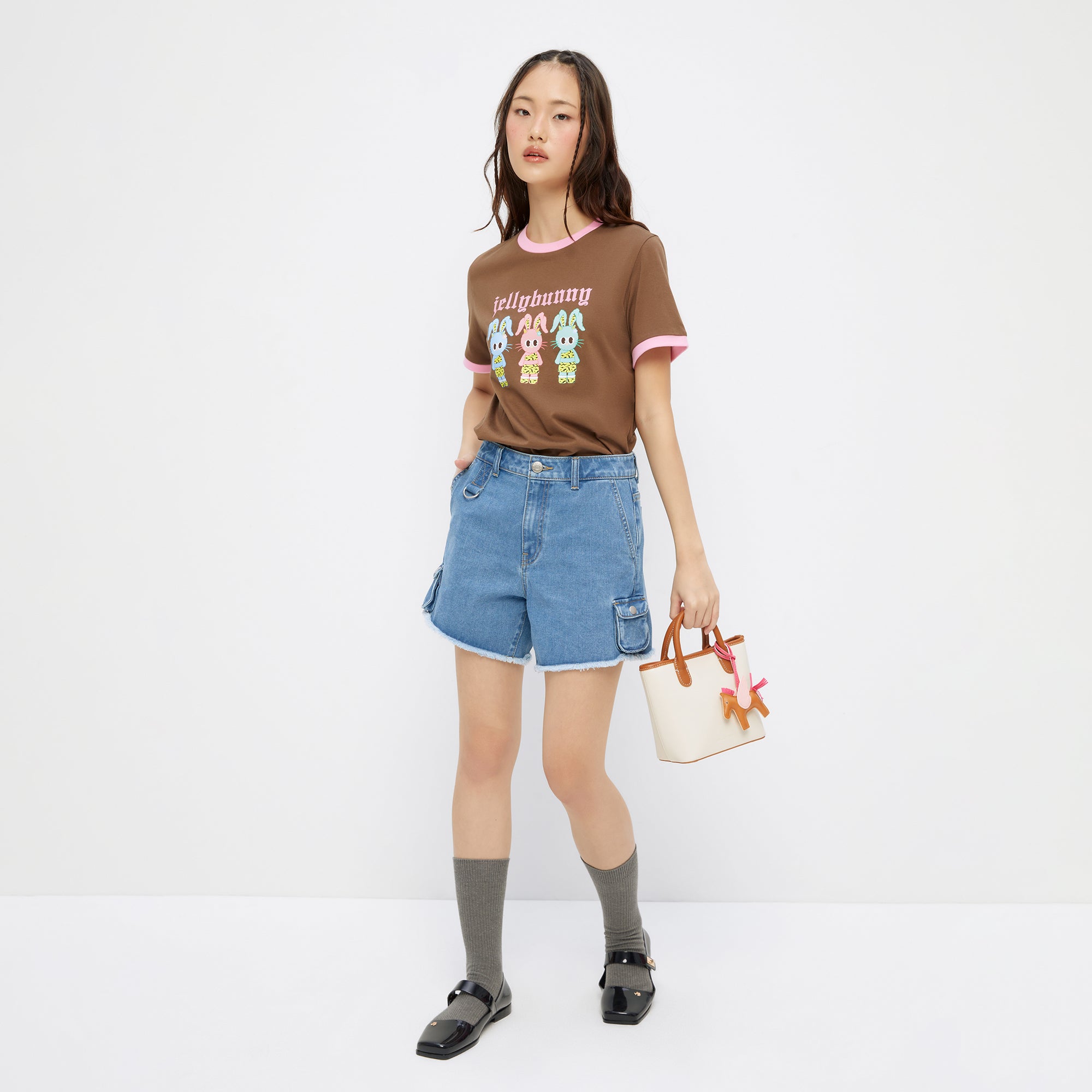 เสื้อยืดพิมพ์ลายกระต่าย Triple Leopard Jerme Brown