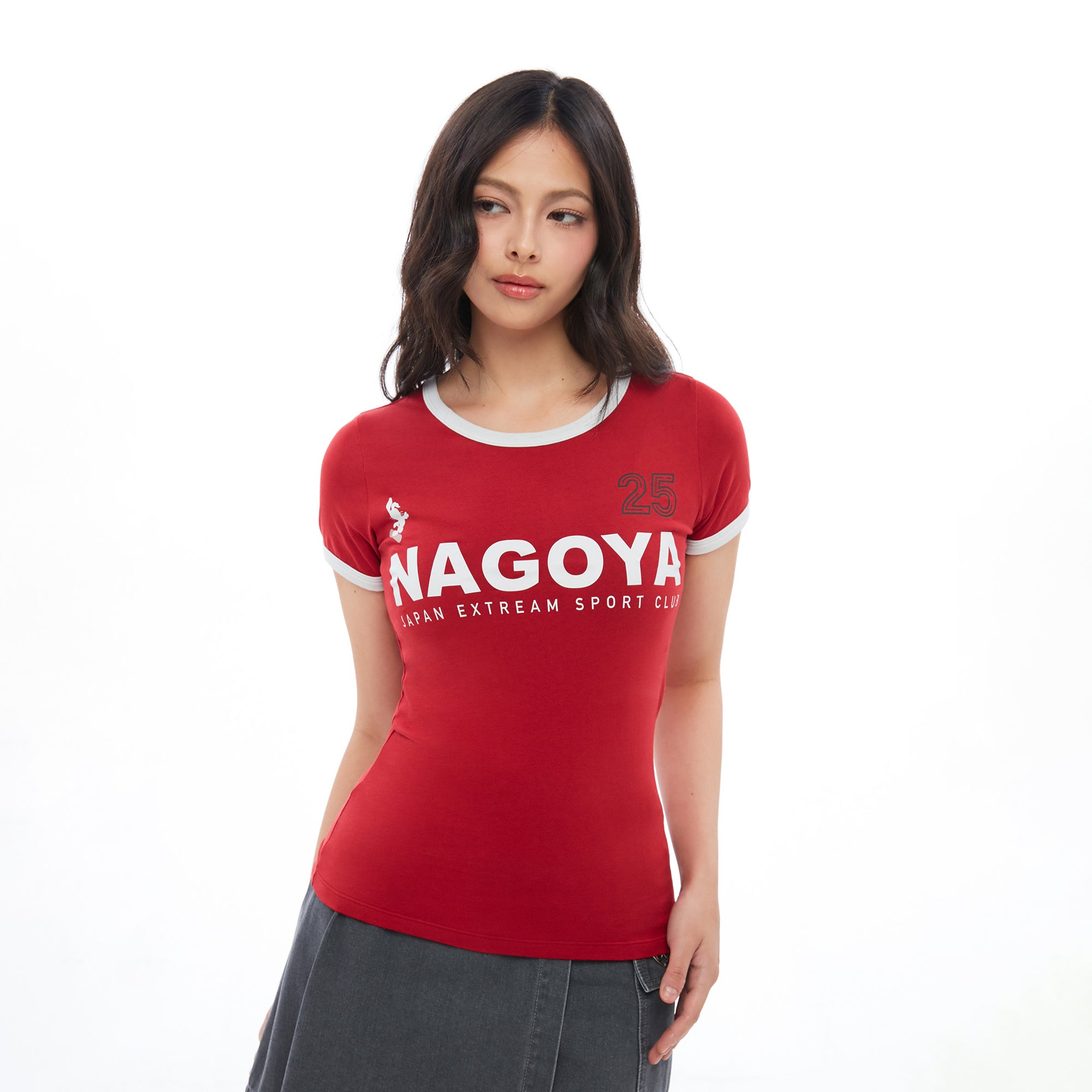 เสื้อยืดแขนสั้นพิมพ์ลาย Red