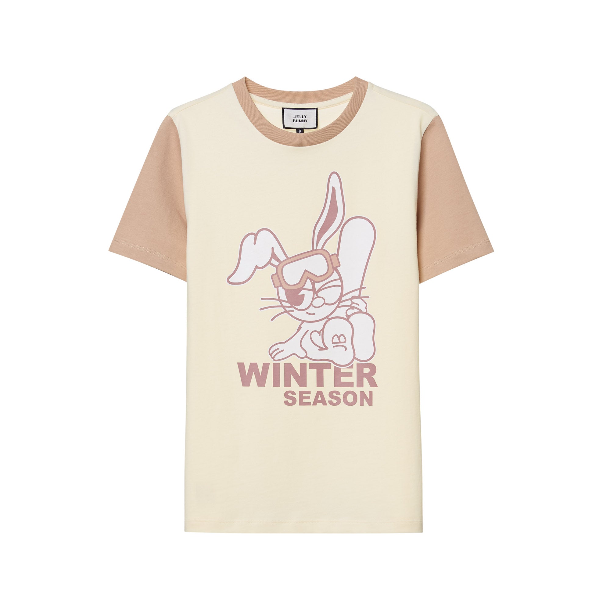 เสื้อยืดแขนสั้นพิมพ์ลาย Cream