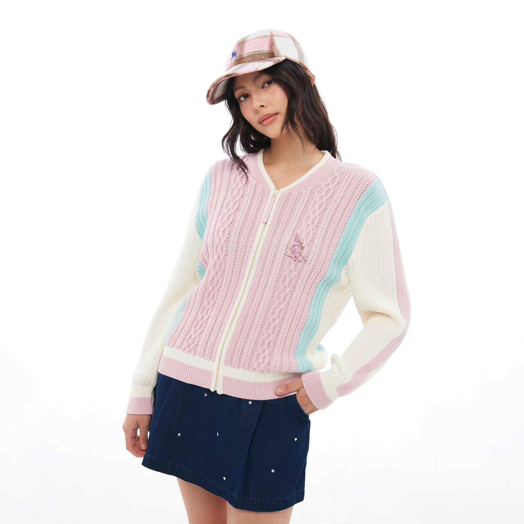 แจ็คเก็ตผ้านิตแขนยาวปักลาย Multi Color