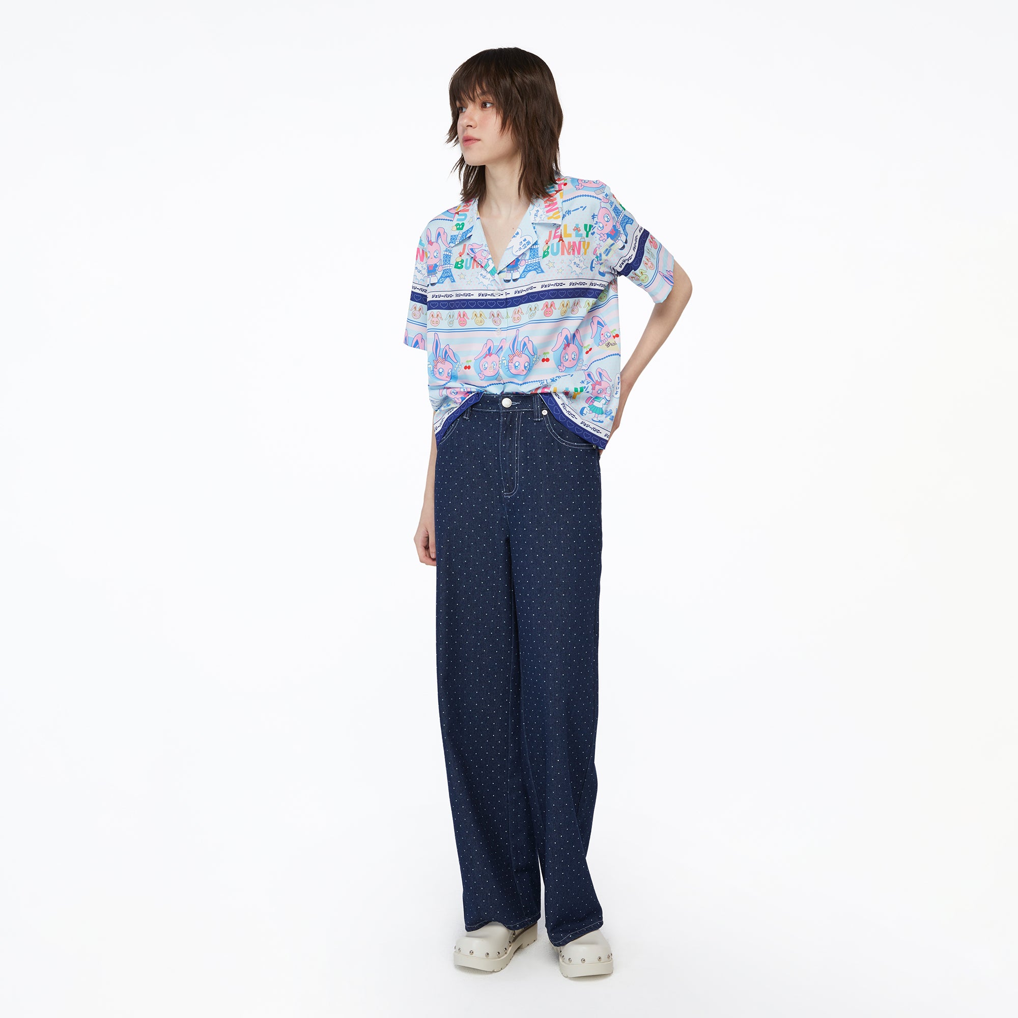 เสื้อเชิ้ตแขนสั้นพิมพ์ลายกระต่าย Jerme Multi Color