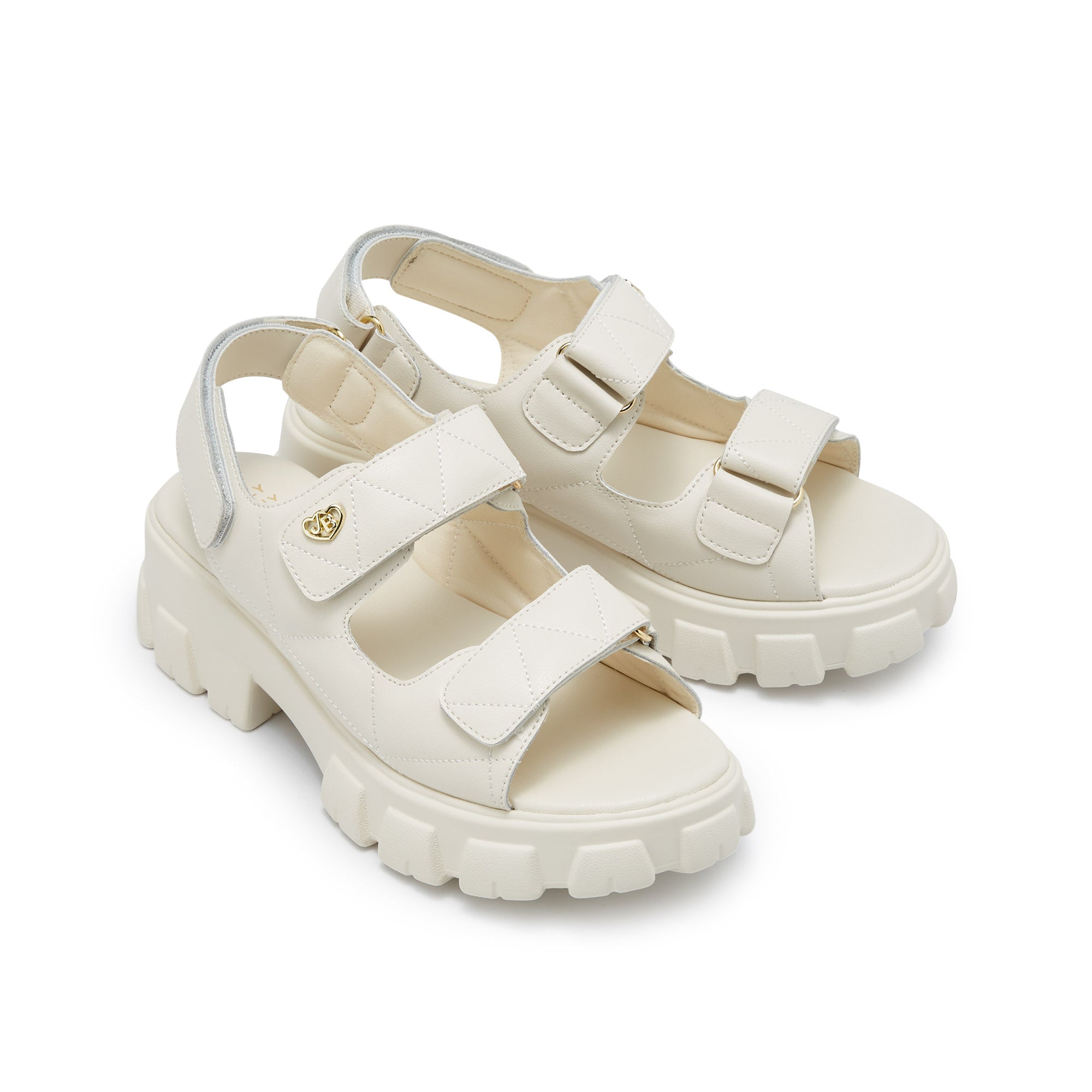 Ivona Platform Sandals Ivory