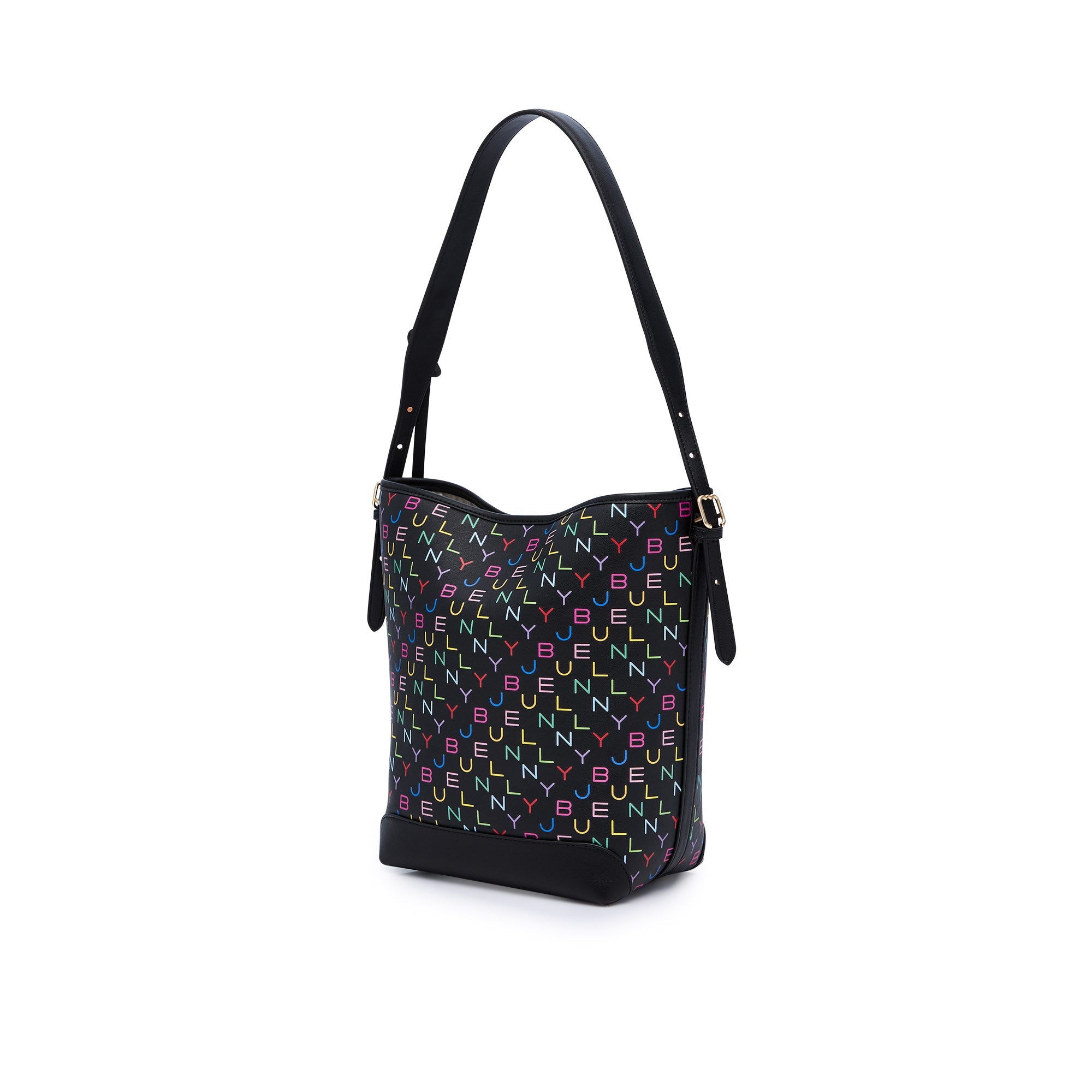 กระเป๋าโท้ททรงบักเก็ต Romille Printed Black