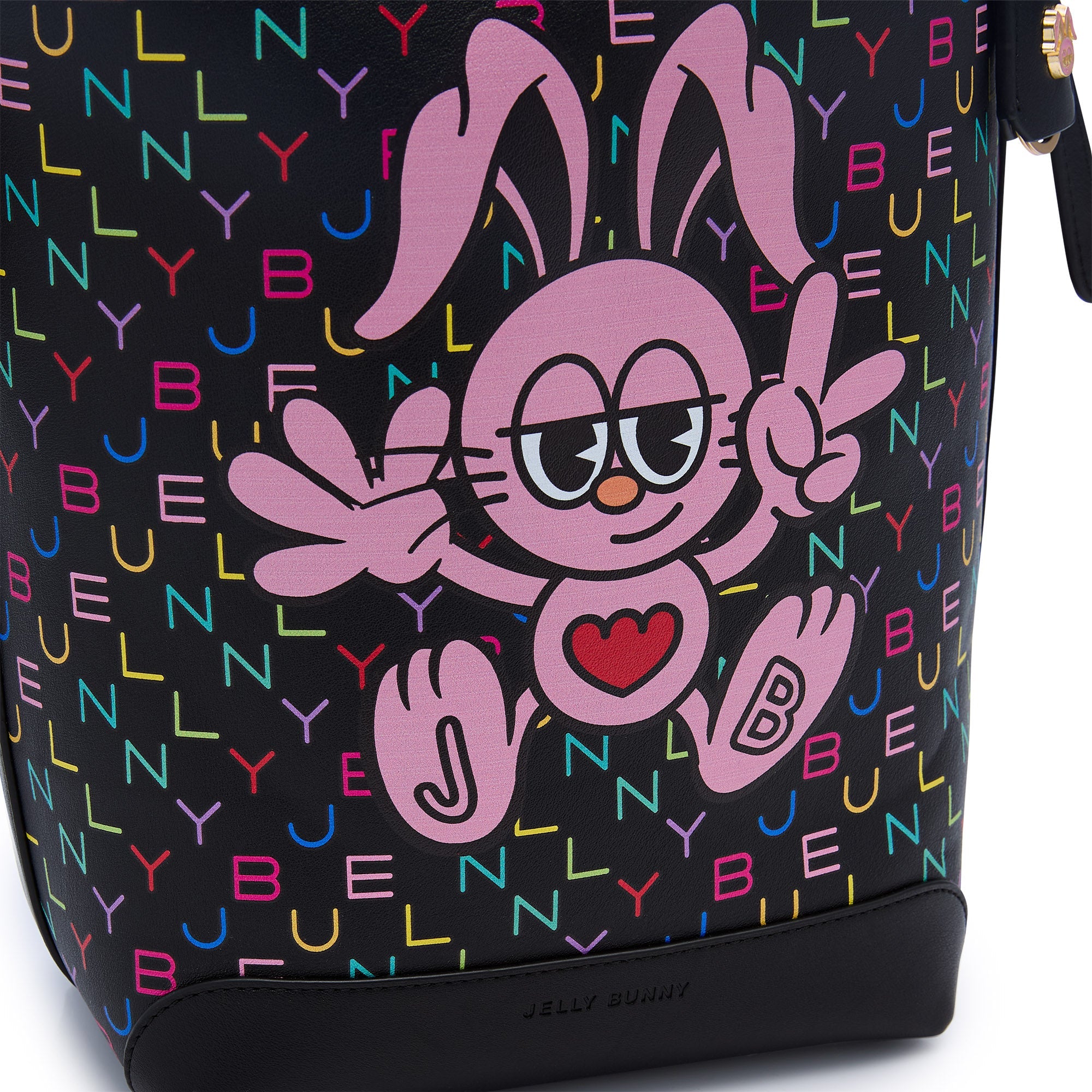กระเป๋าโท้ททรงบักเก็ต Romille Printed Black