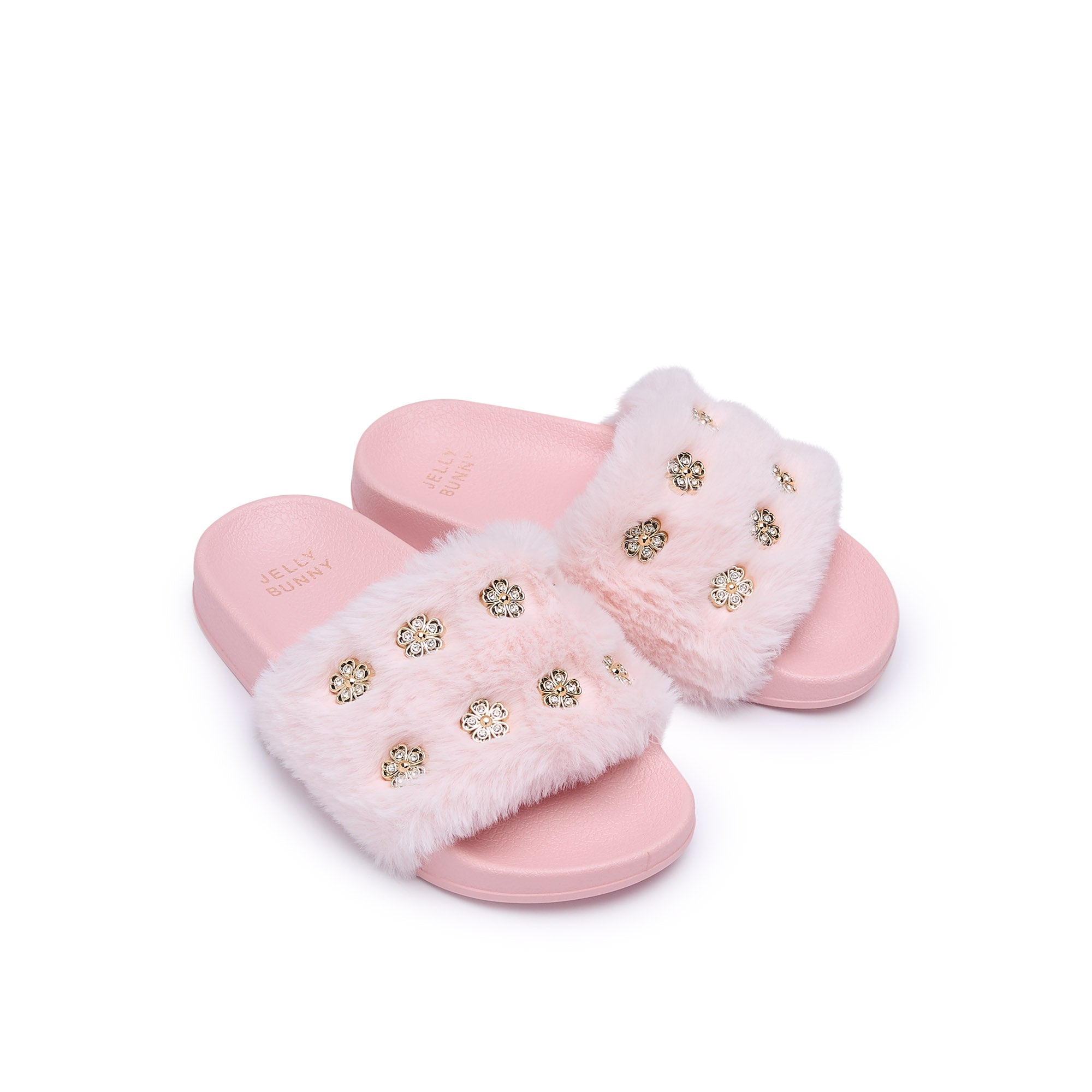 รองเท้าแตะ สำหรับเด็กผู้หญิง Mini Slide Fur Selin Sandals Light Pink