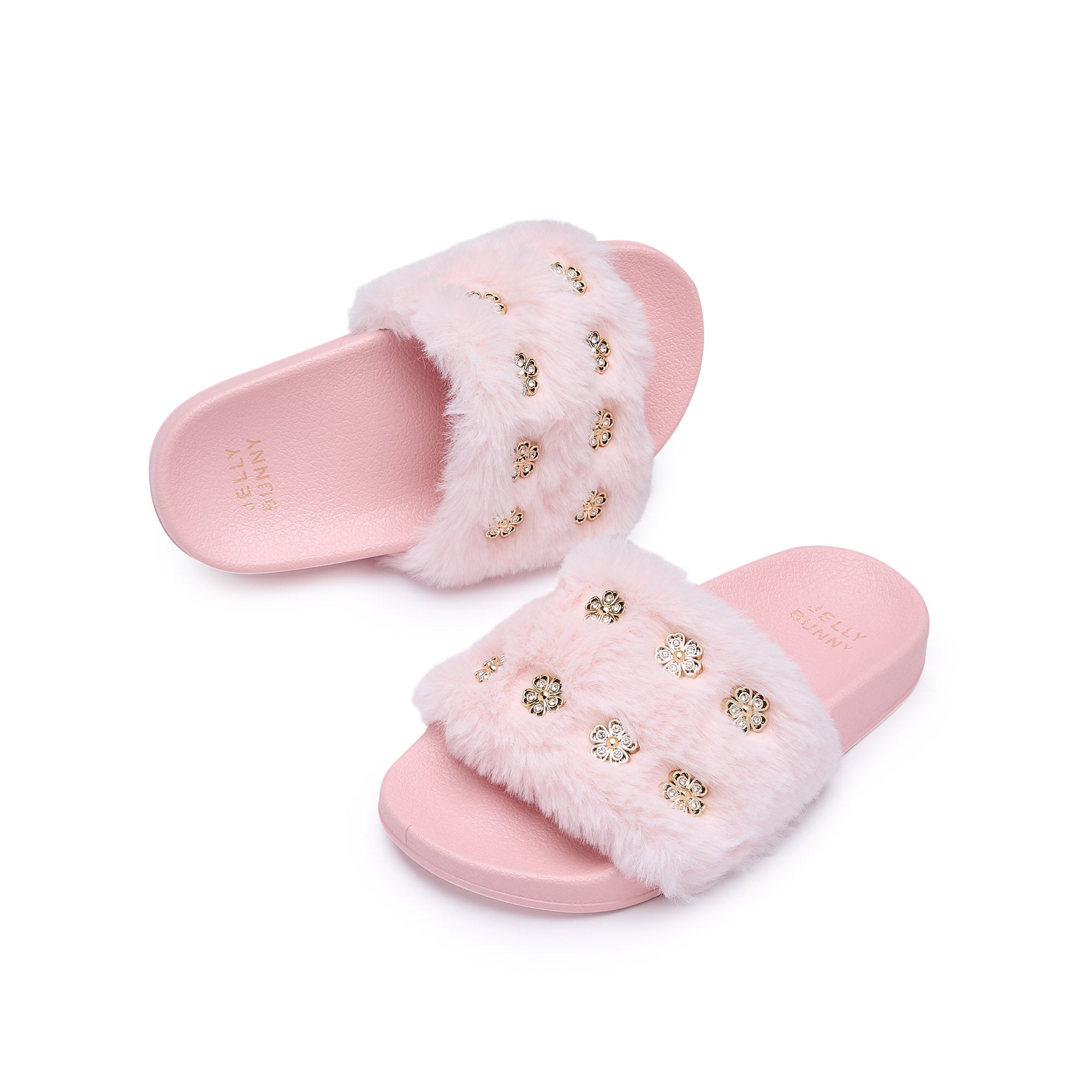 รองเท้าแตะ สำหรับเด็กผู้หญิง Mini Slide Fur Selin Sandals Light Pink