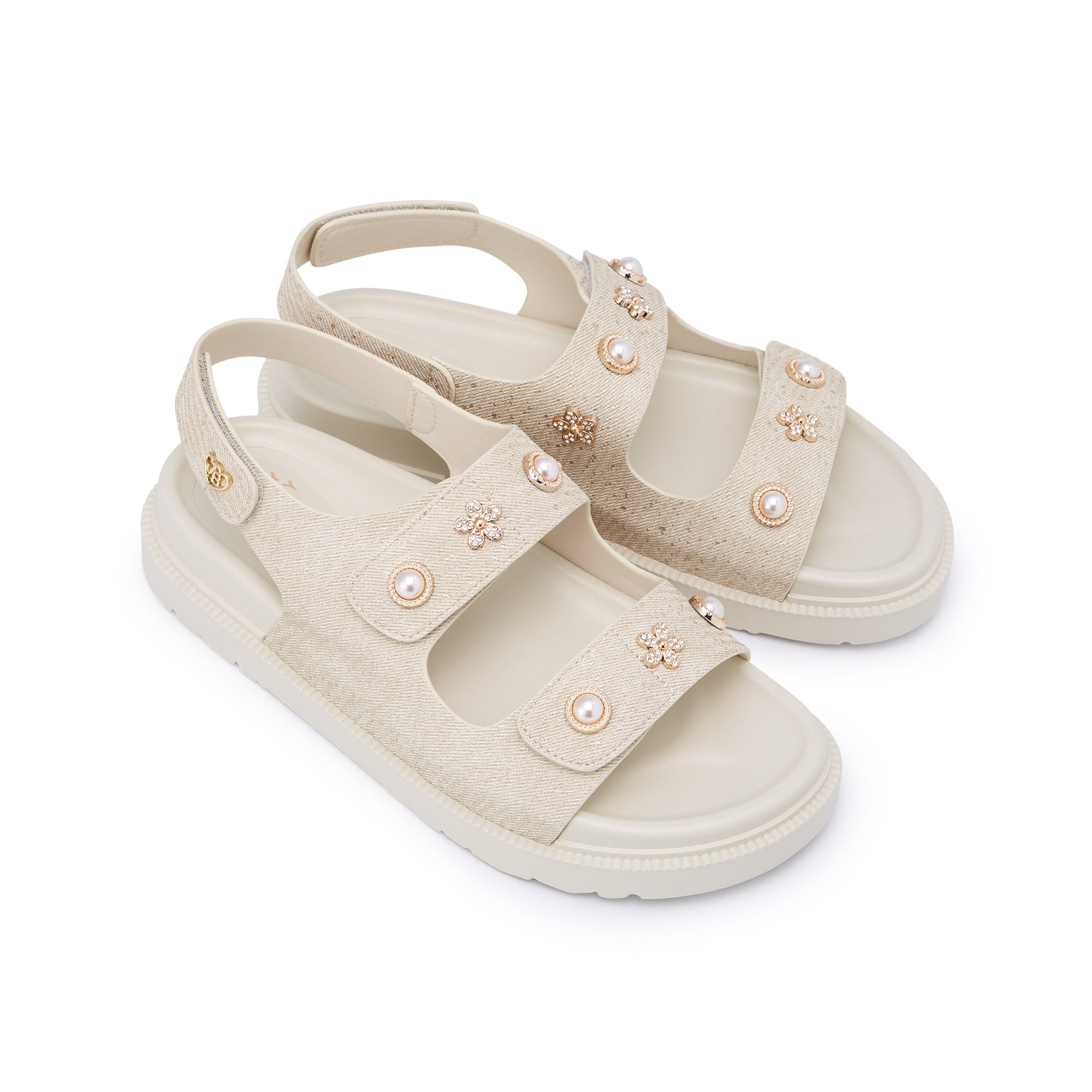 รองเท้าแตะแพลตฟอร์ม Xenovia Beige