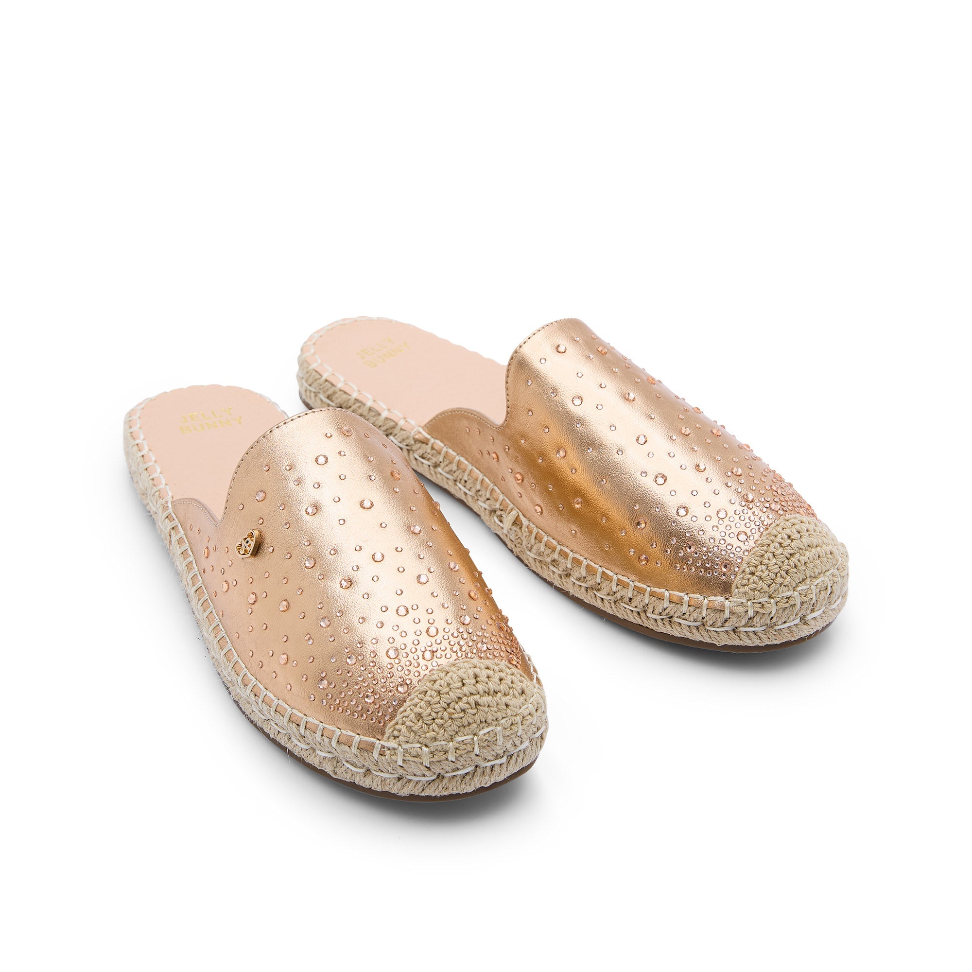 Hellebore Espadrille Mules Rose Gold