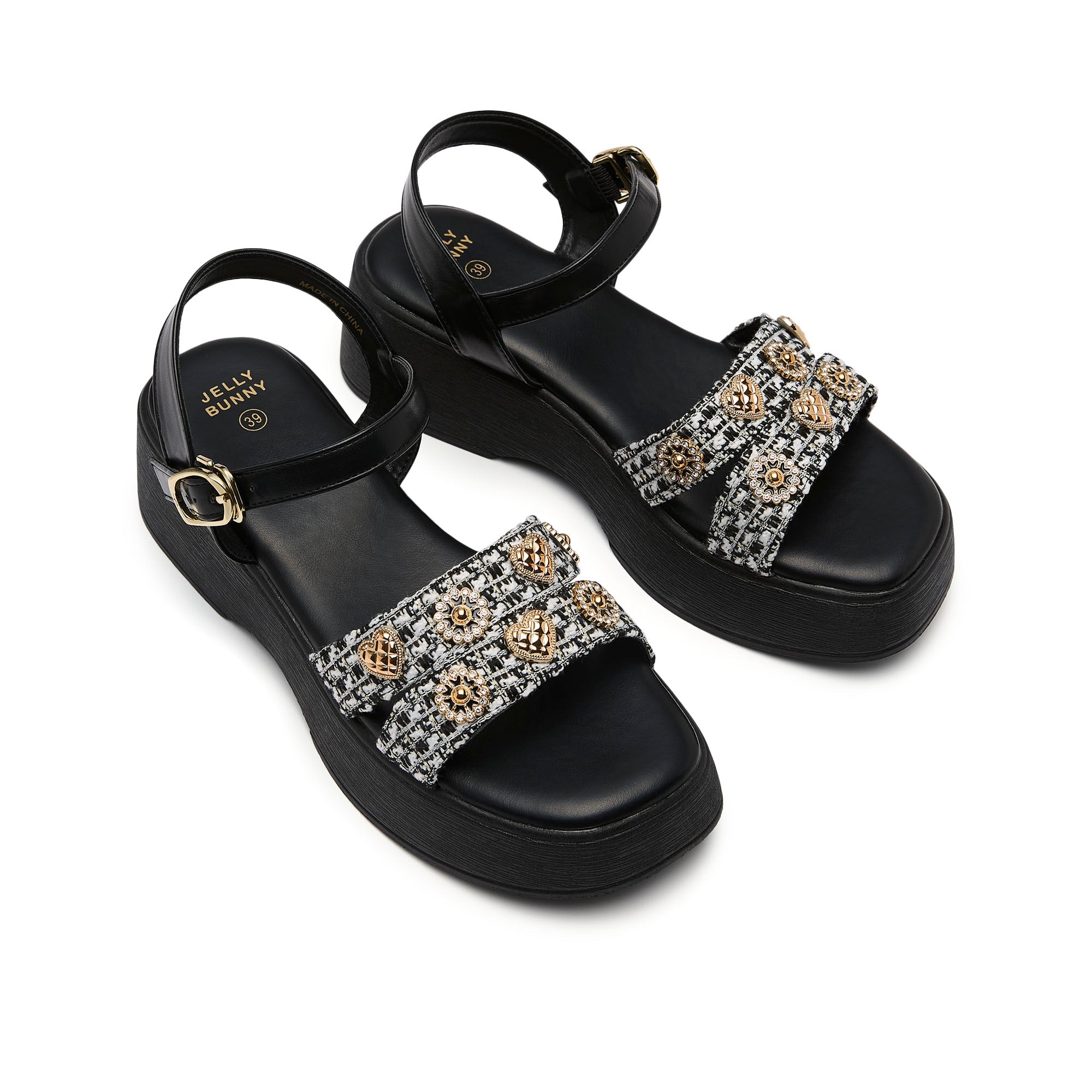 รองเท้าแตะแพลตฟอร์ม Zephyra Black