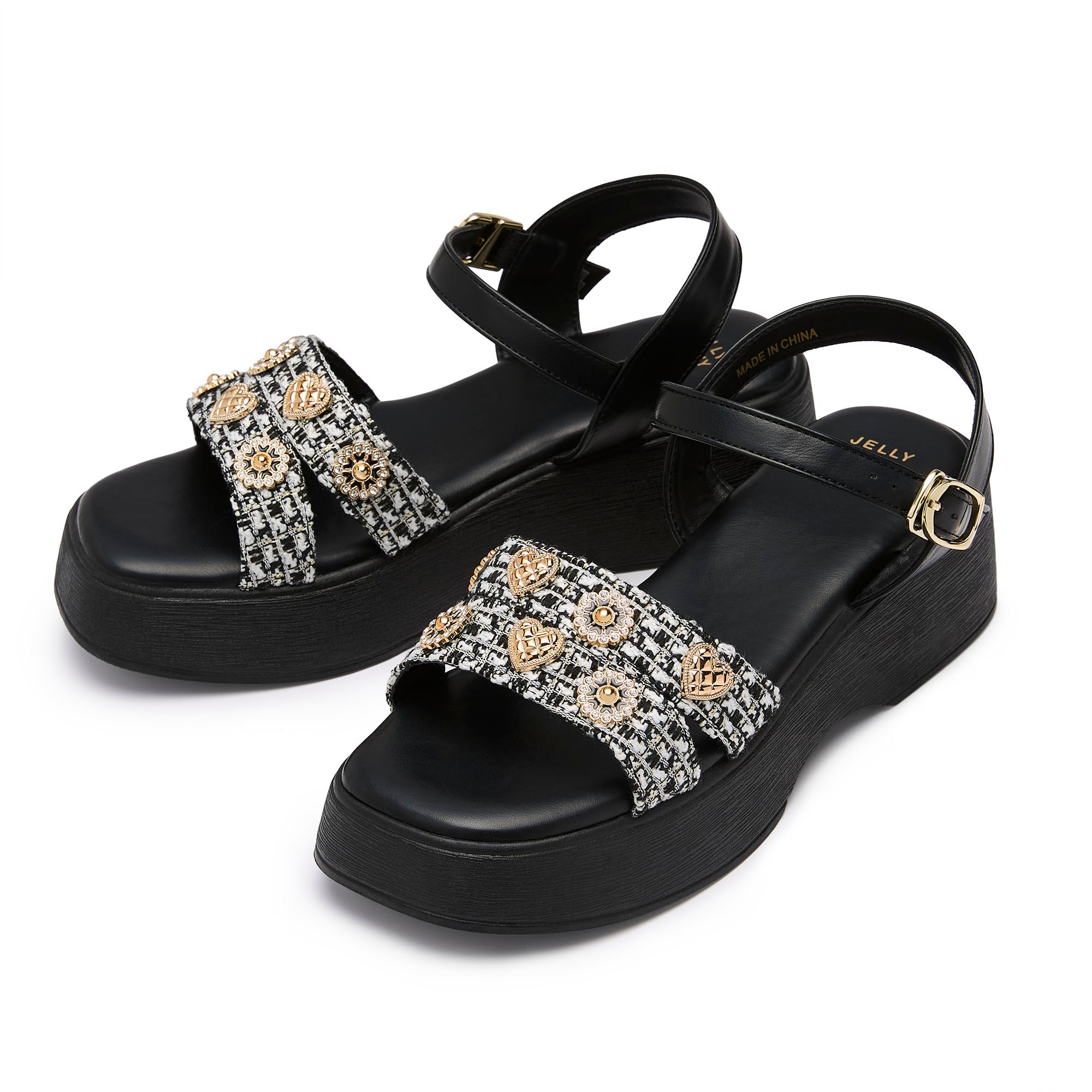 รองเท้าแตะแพลตฟอร์ม Zephyra Black