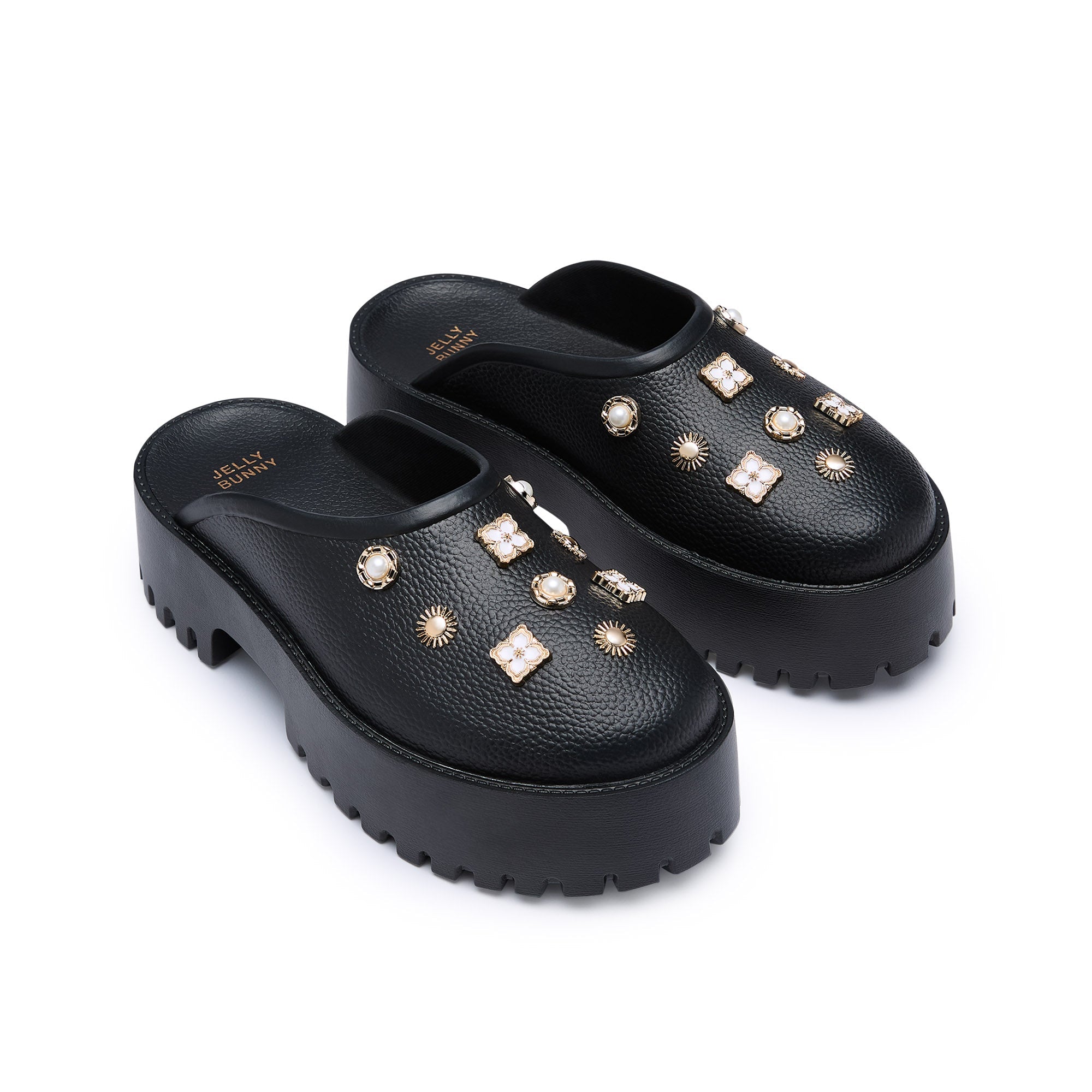รองเท้าแตะแพลตฟอร์ม Clara Adhara Plain Black