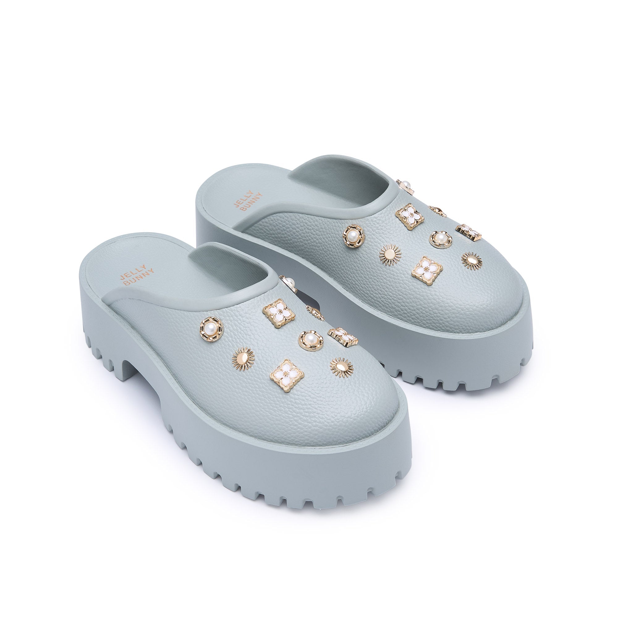 รองเท้าแตะแพลตฟอร์ม Clara Adhara Plain Light Grey