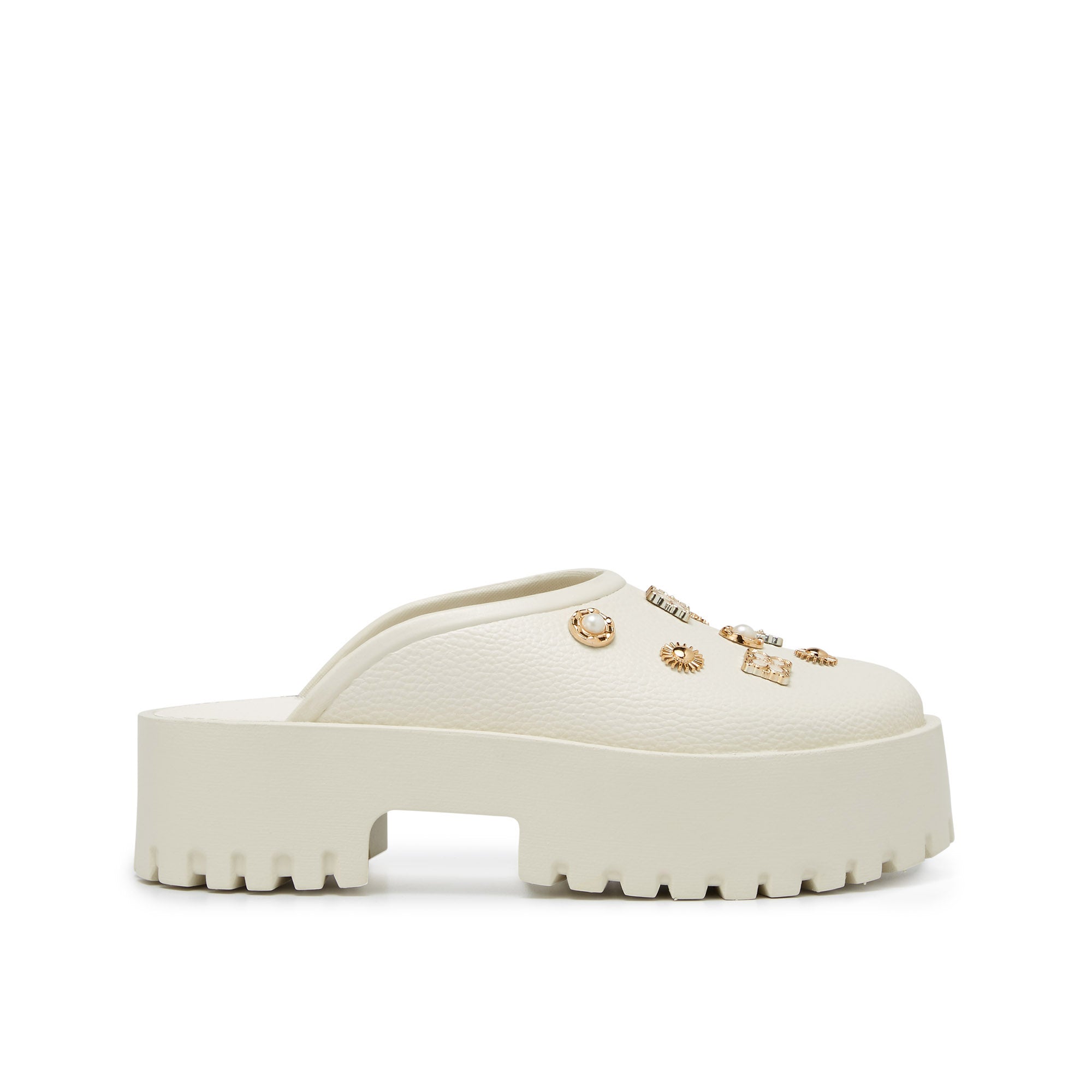 Clara Adhara Plain Platform Sandals Ivory