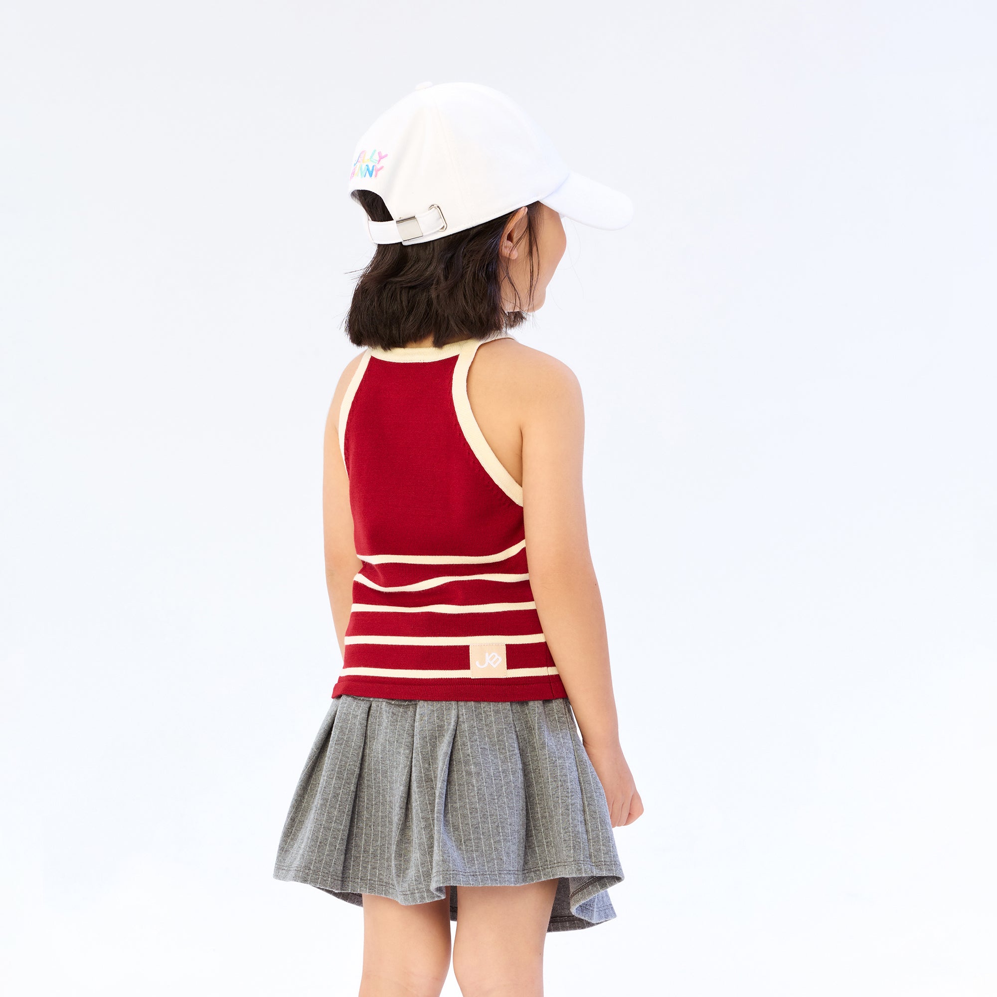 Stripe Logo Halter Top For Mini Girl Red