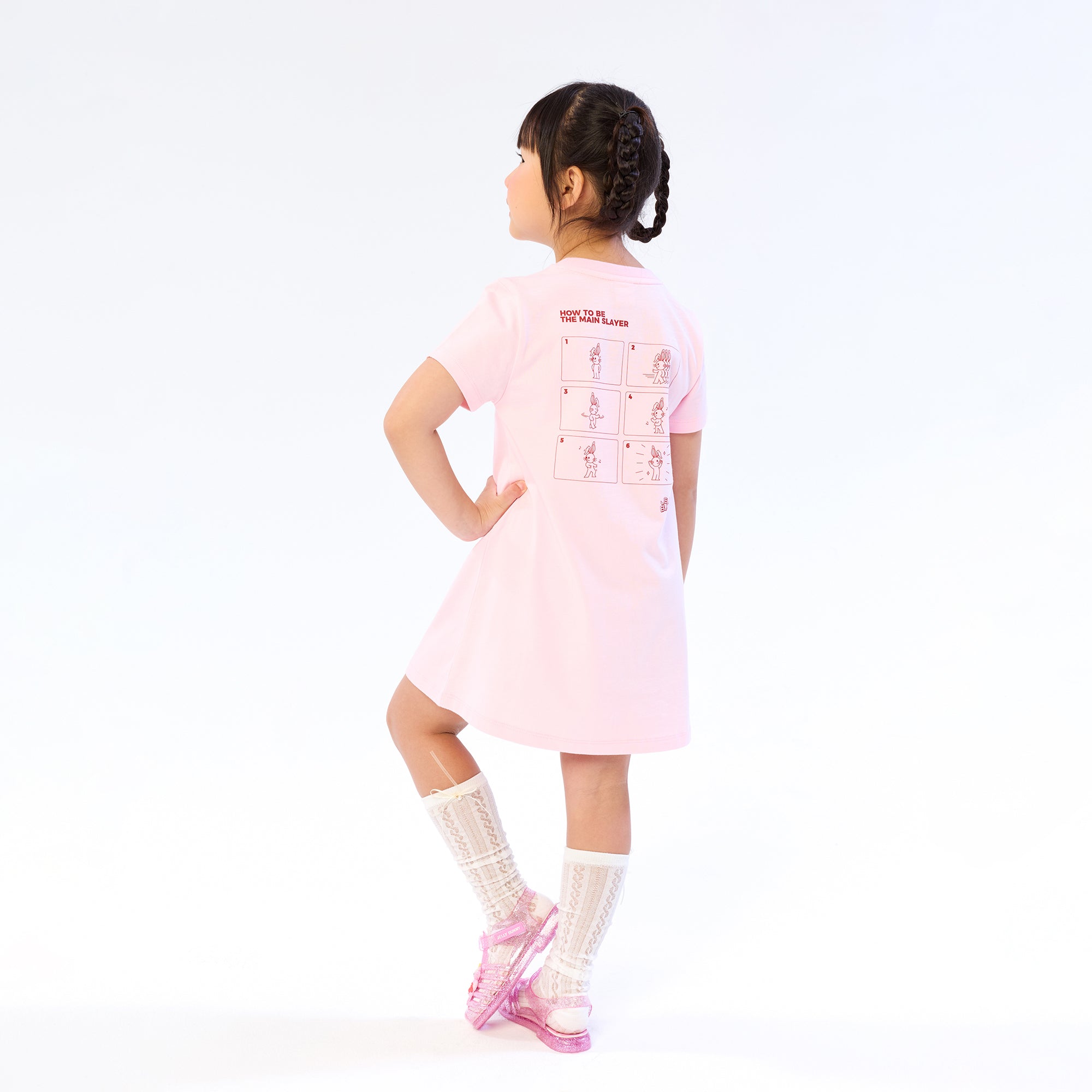 Graphic Jerme Mini Dress For Mini Girl Pink