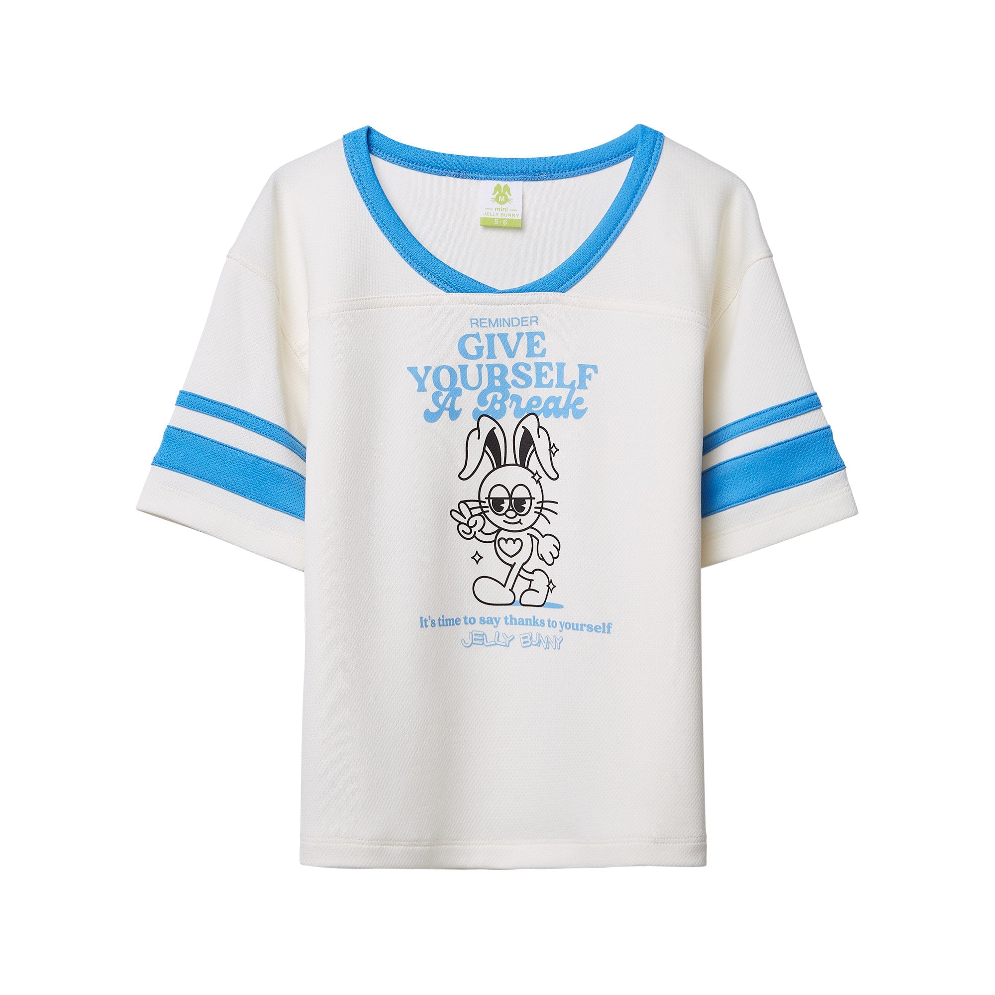 เสื้อฟุตบอลแขนสั้นพิมพ์ลาย Jerme สำหรับเด็กผู้หญิง Cream