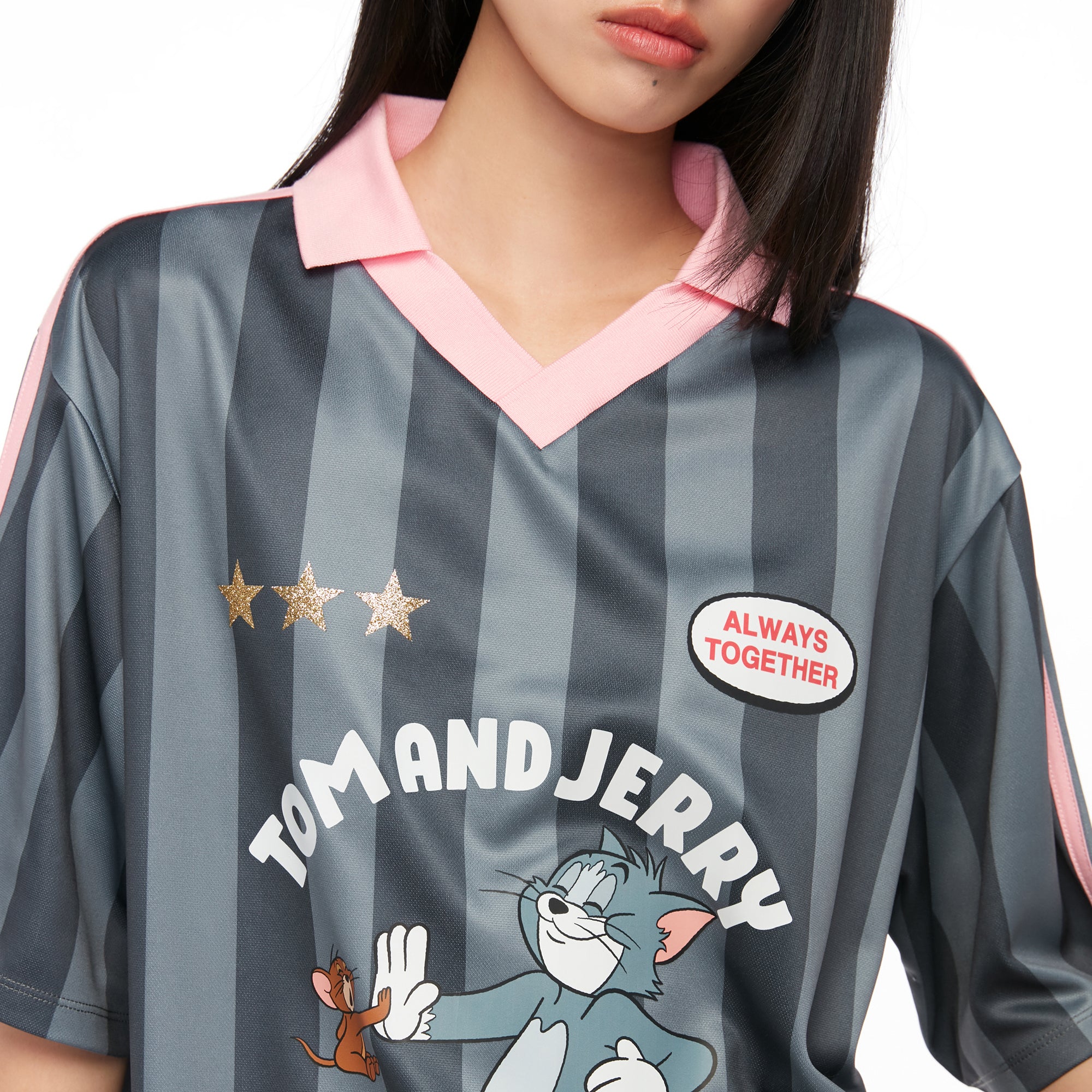 เสื้อยืดฟุตบอลพิมพ์ลาย Tom and Jerry Multi