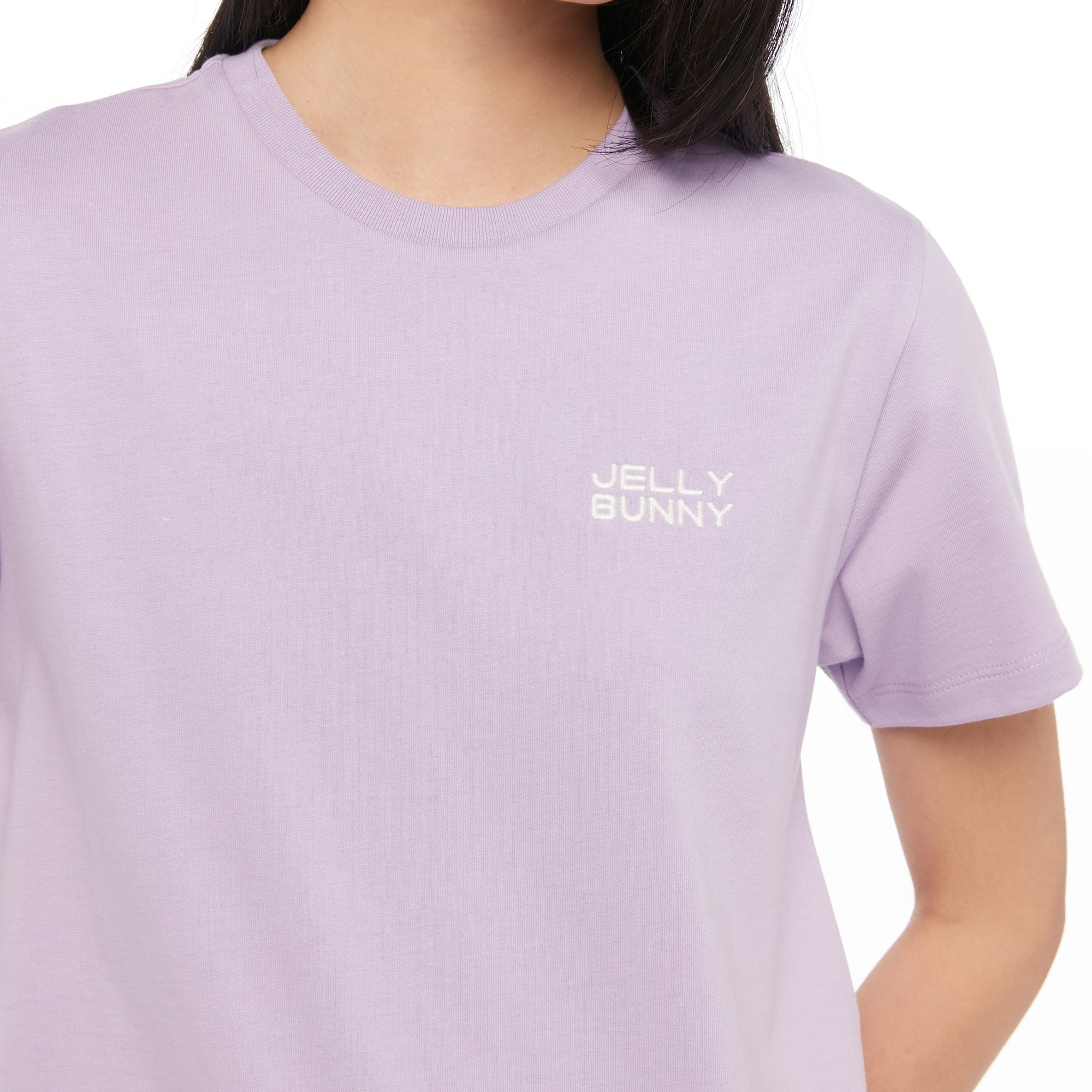 เสื้อยืดแขนสั้นปักโลโก้ Purple