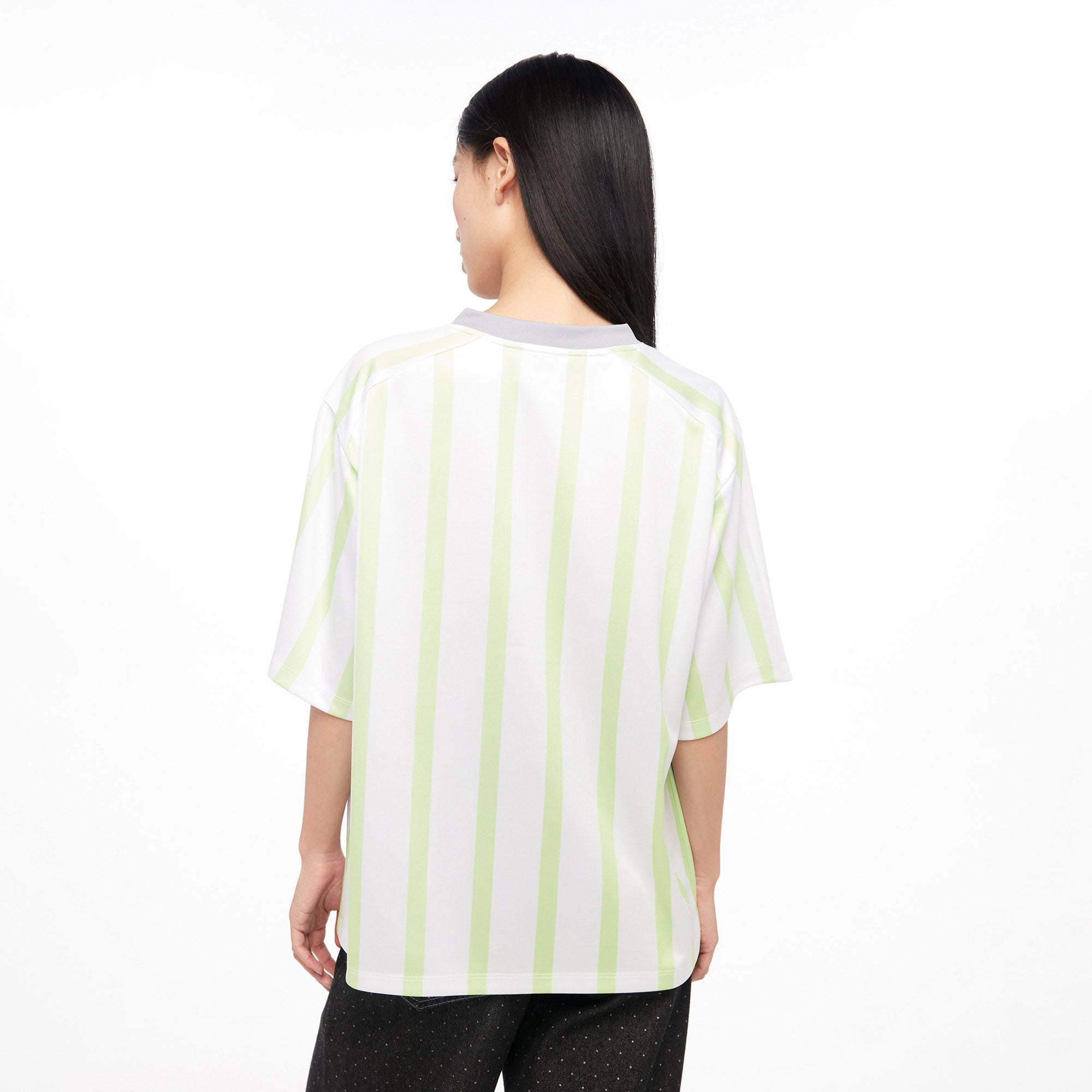 เสื้อยืดแขนสั้นลายทางพิมพ์ลาย Grumpy Jerme Green