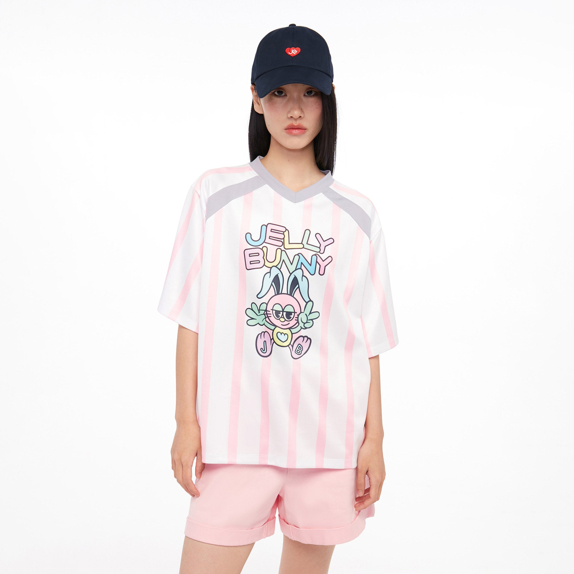 Stripe Playful Jerme T-Shirt Pink