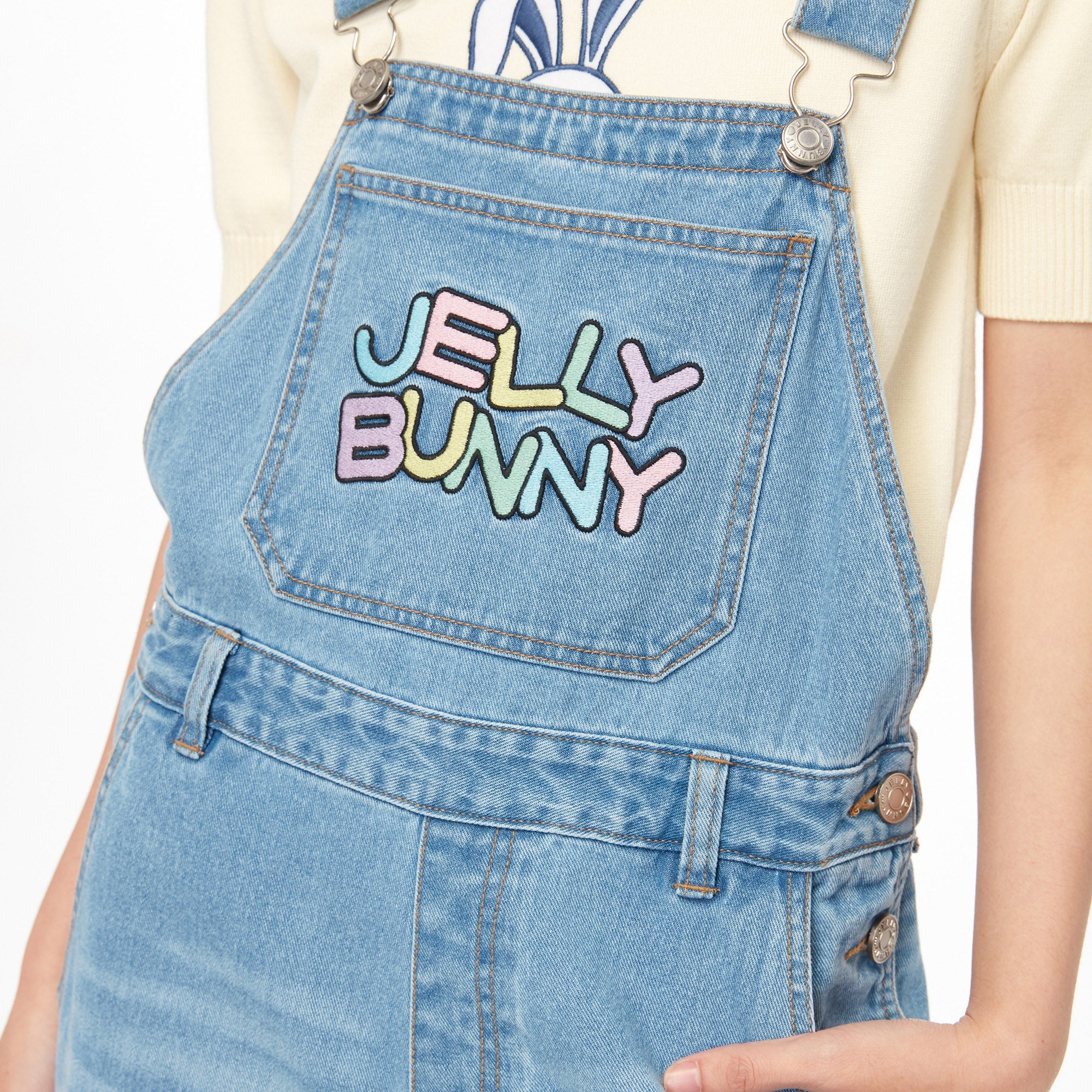 ชุดเอี๊ยมเดนิมปักโลโก้ Blue