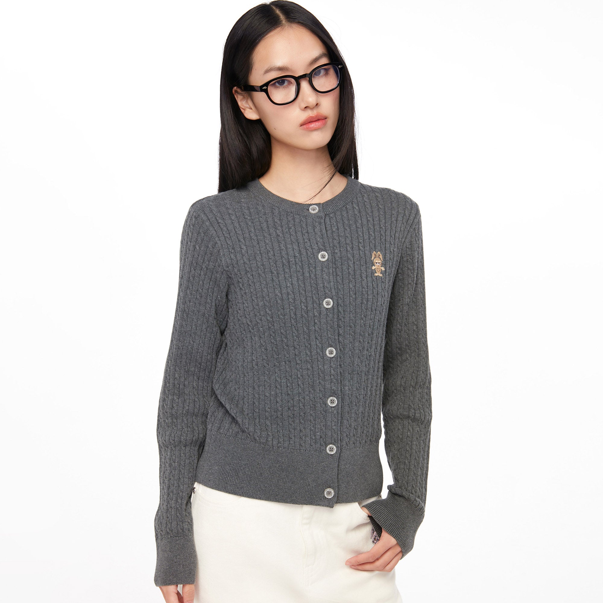 Jerme Long Sleeve Cardigan Grey