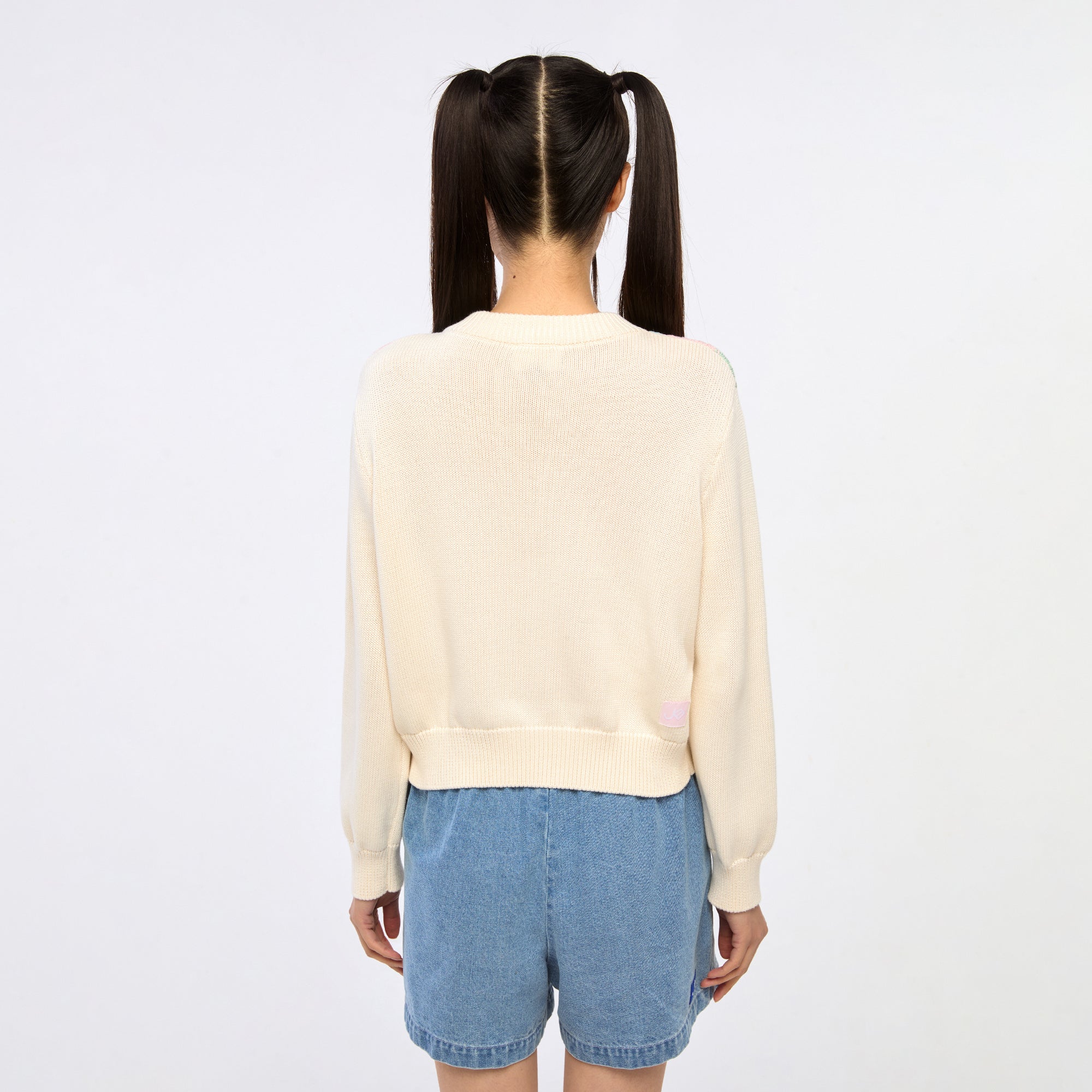 Powerpuff Girl Cable Knitted Zip Up Cardigan Multi Color