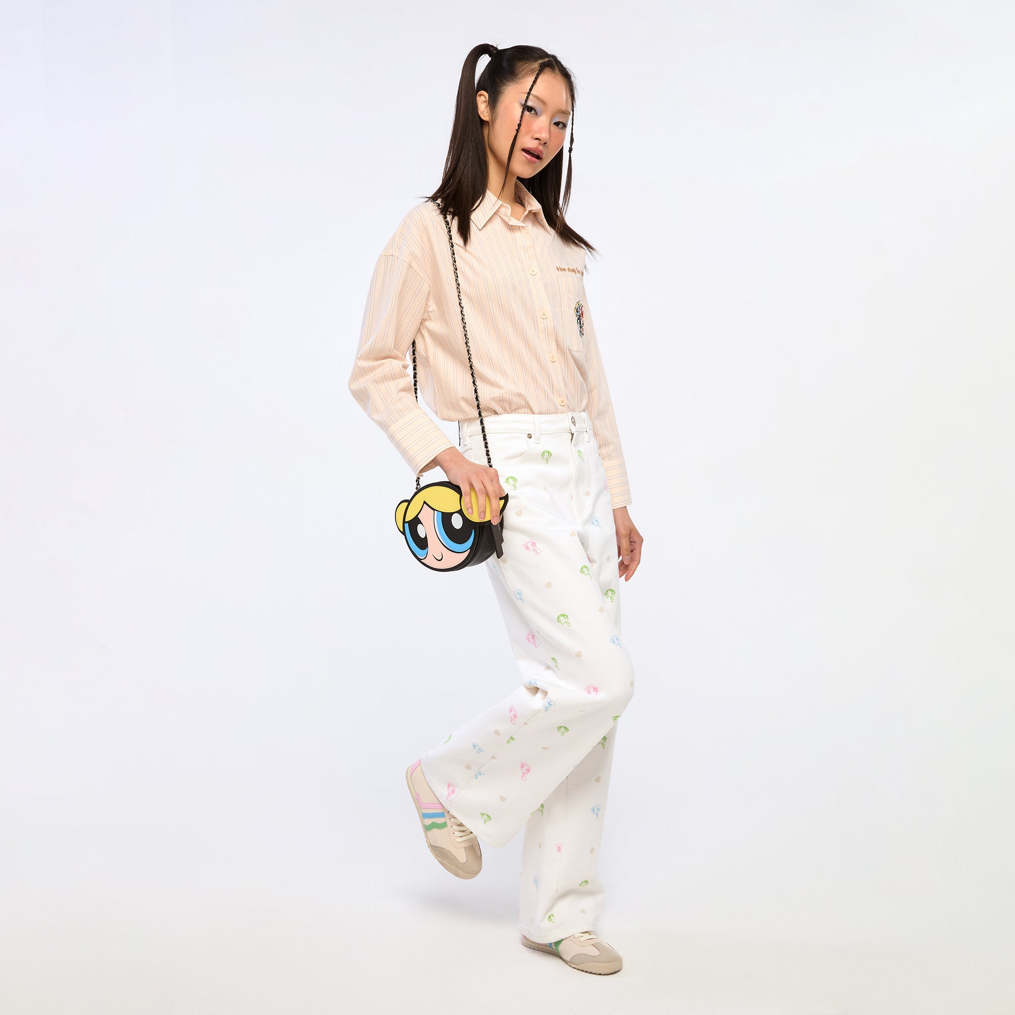 Powerpuff Girl Stripe Shirt Cream