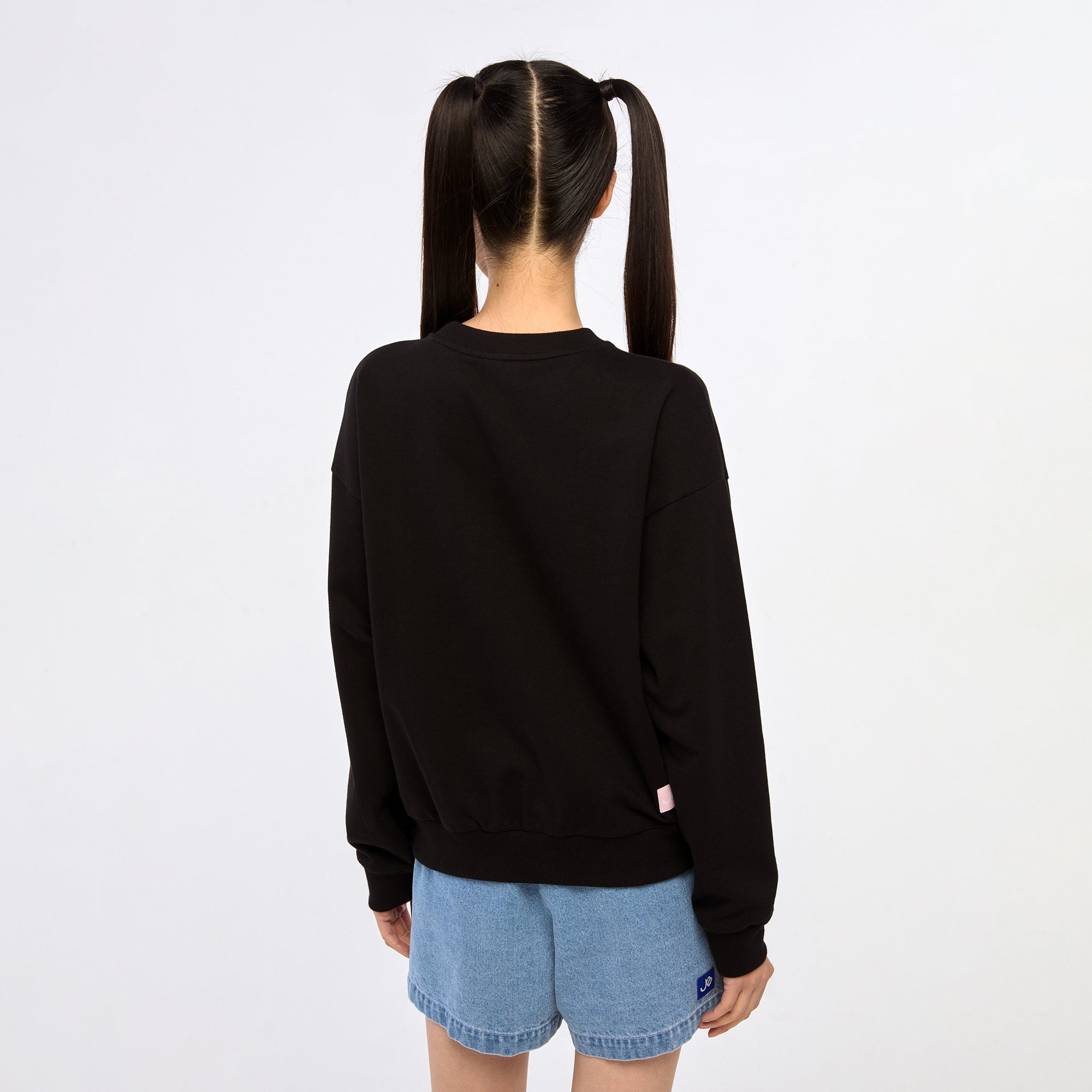 Powerpuff Girl Long Sleeve Pullover Black