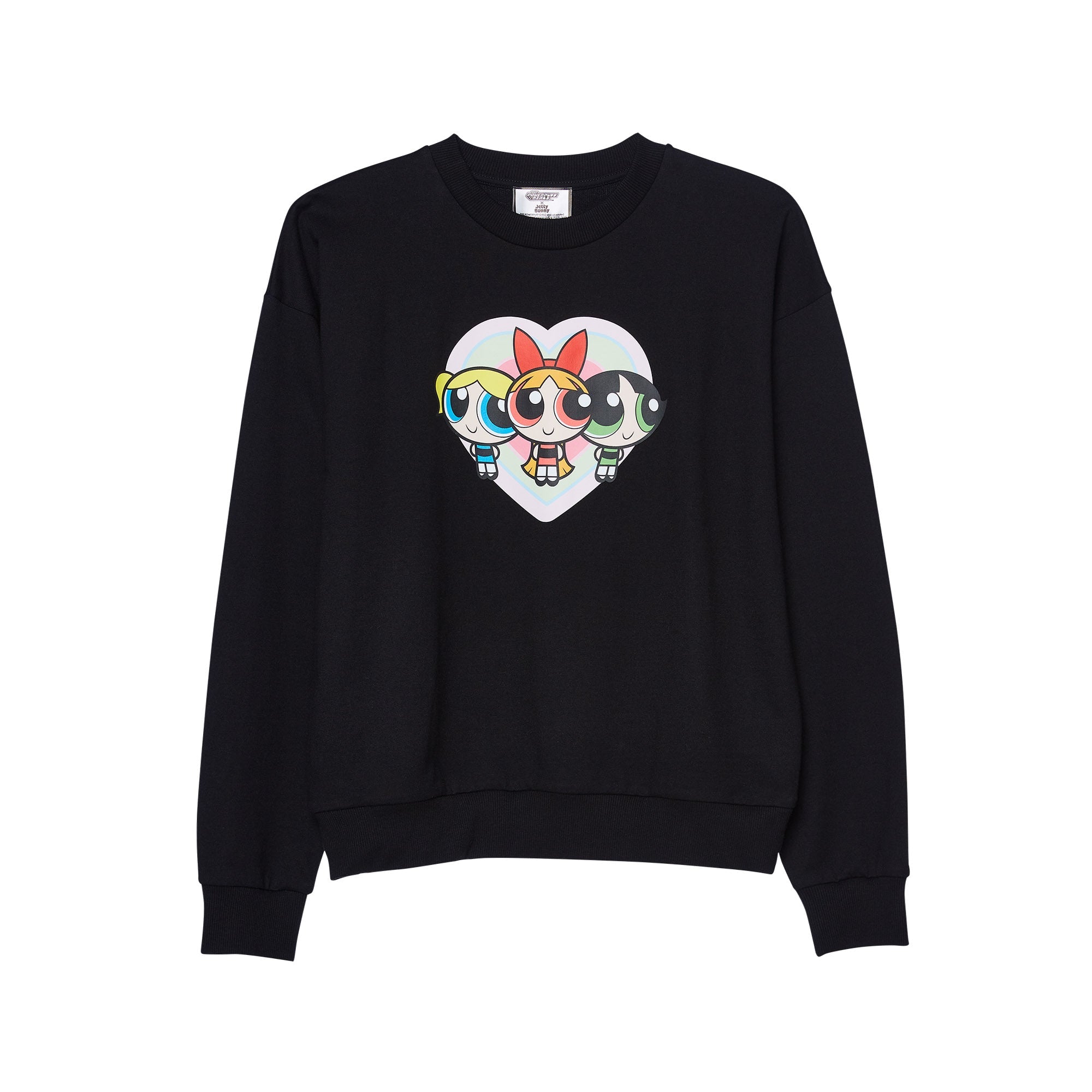 Powerpuff Girl Long Sleeve Pullover Black