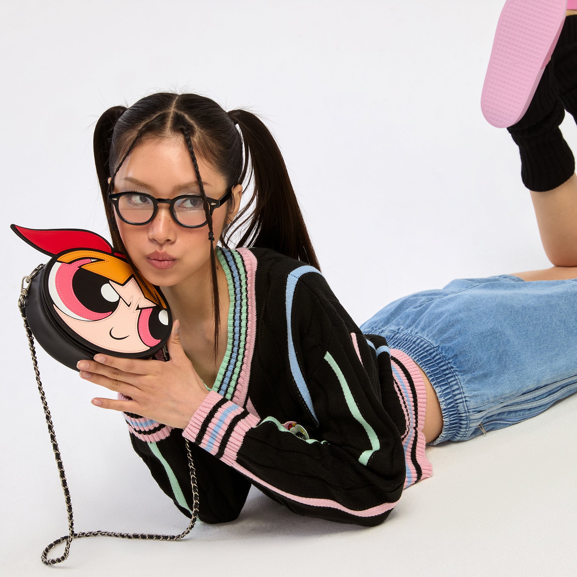 Powerpuff Girl Knitted Pullover Black