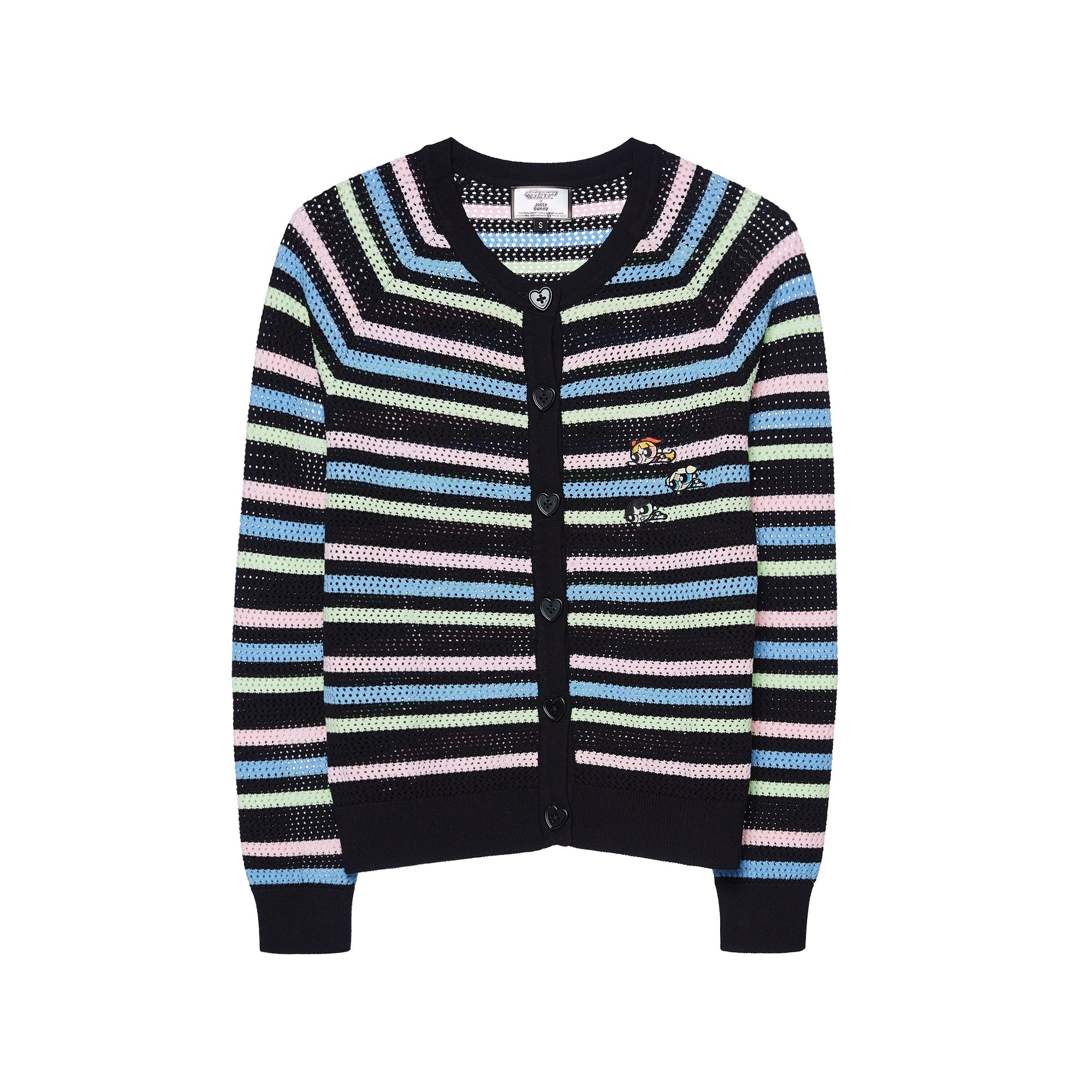 Powerpuff Girl Stripe Knitted Cardigan Multi Color