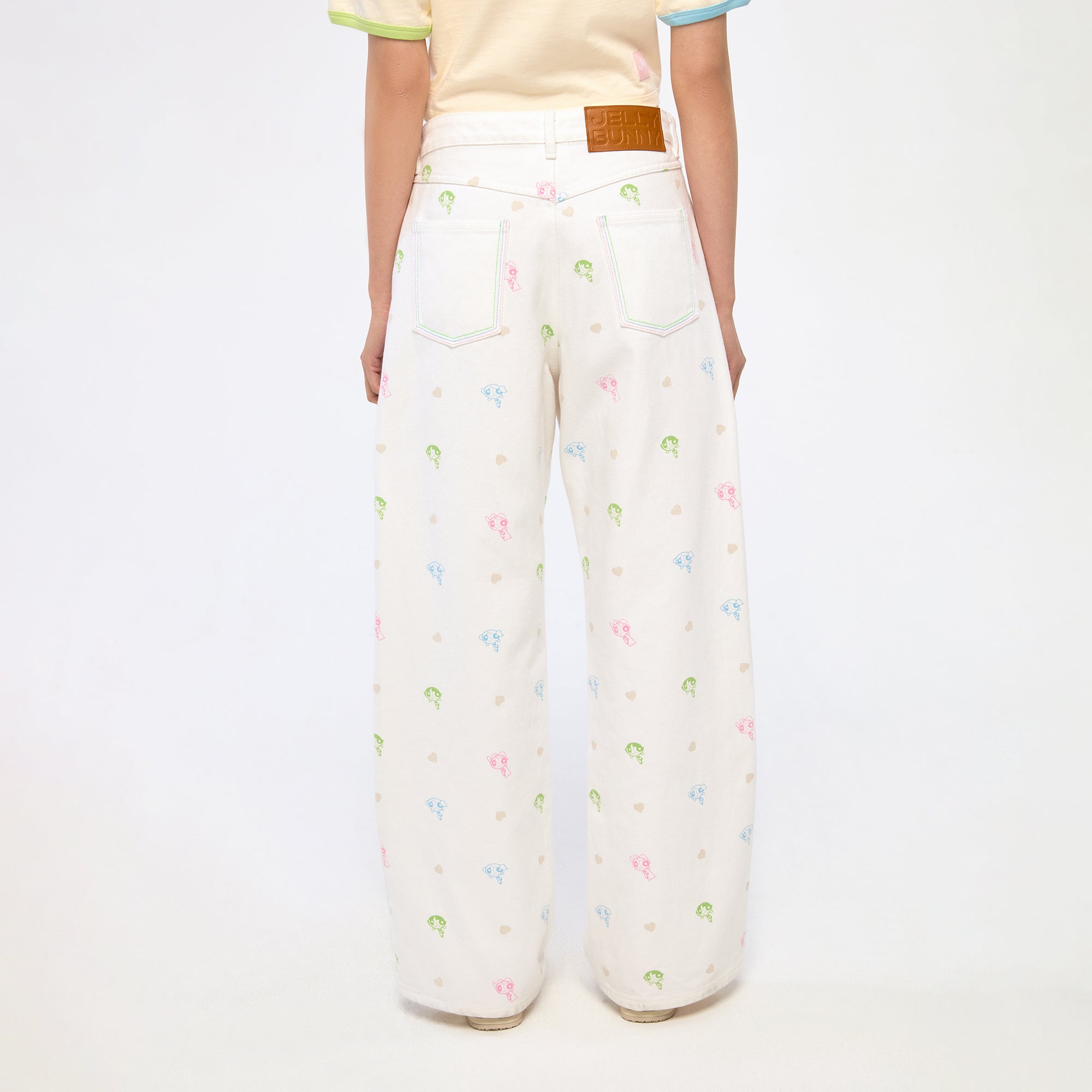 กางเกงขายาวพิมพ์ลาย Powerpuff Girl White