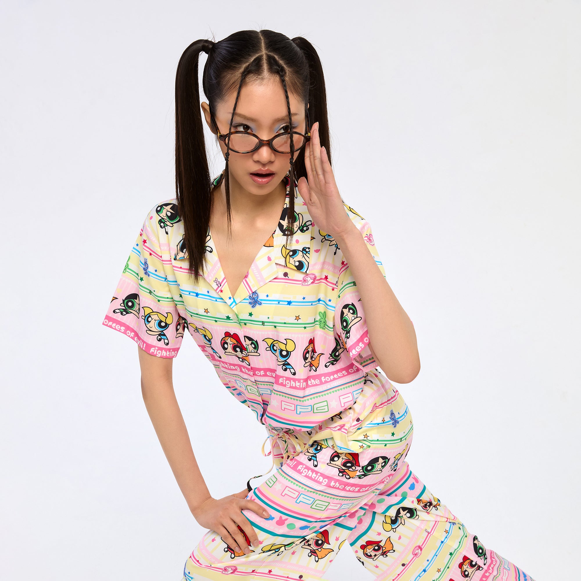 เสื้อเชิ้ตแขนสั้นพิมพ์ลาย Powerpuff Girls Multi Color