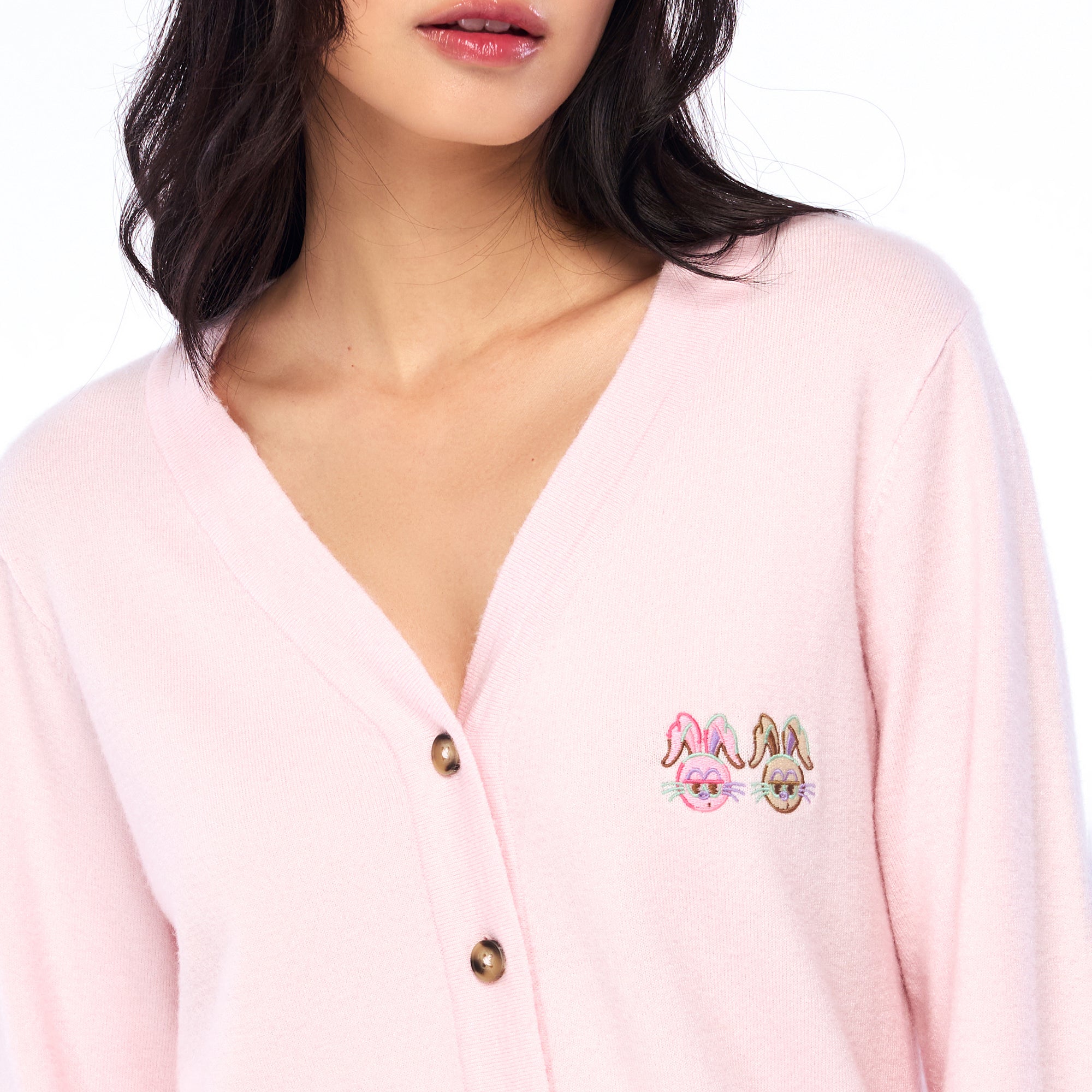 Duo Jerme Embroidery Cardigan Pink