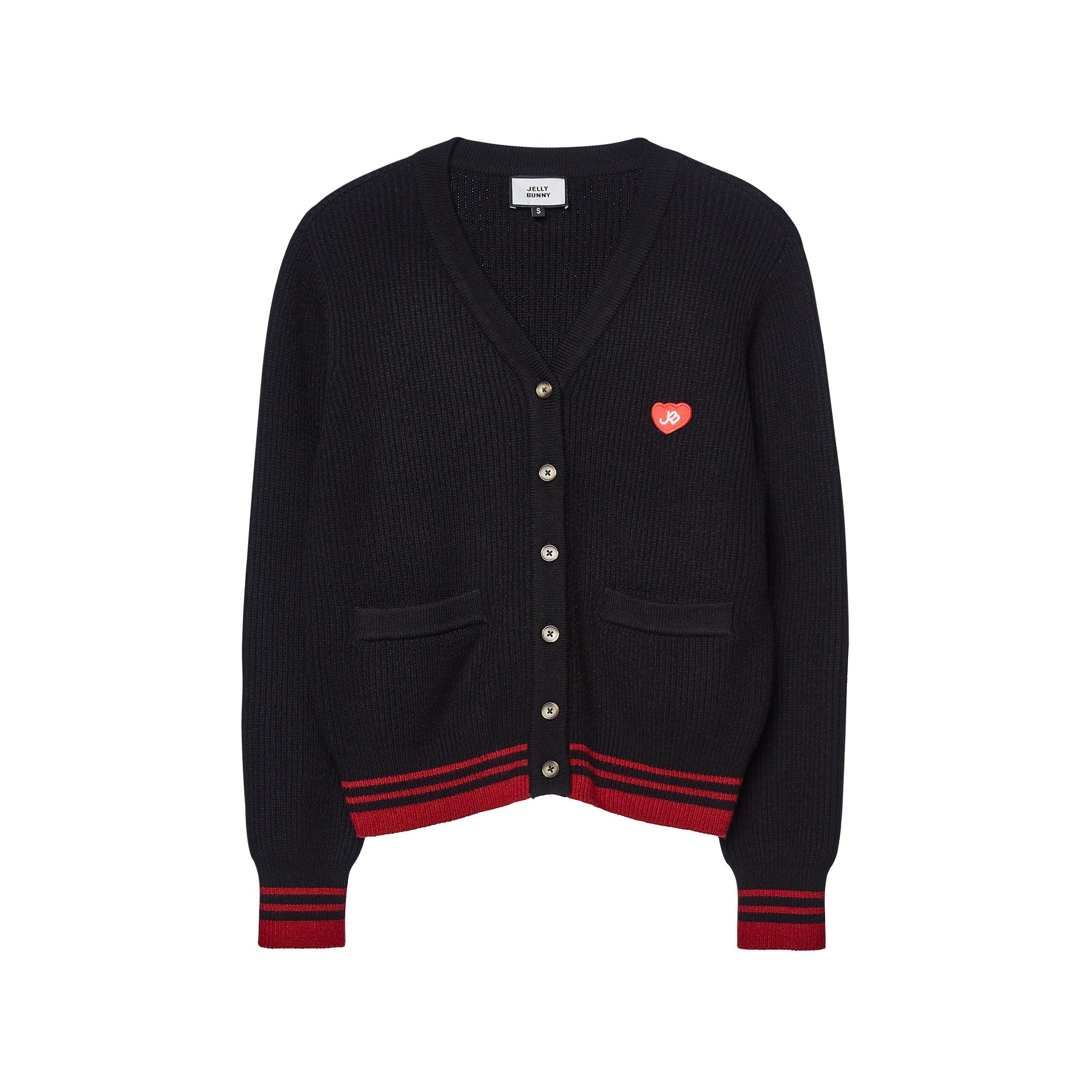 คาร์ดิแกนปักโลโก้หัวใจ Black