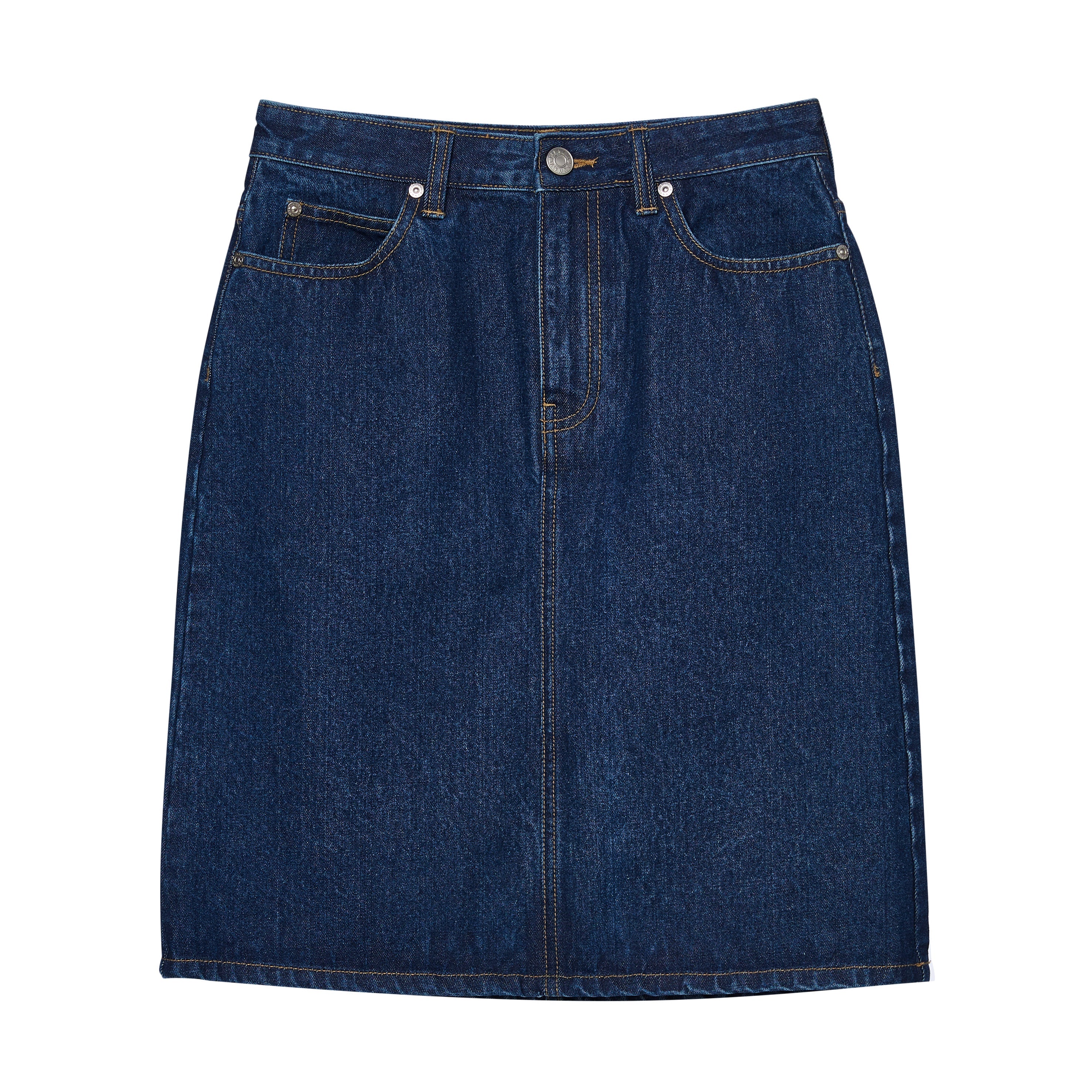 กระโปรงสั้นเดนิมปักลาย Jerme Blue