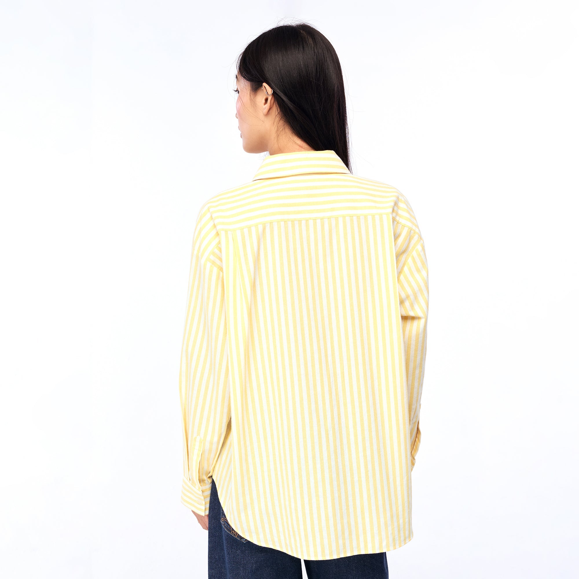 เสื้อเชิ้ตลายทางปักลาย Jerme Yellow
