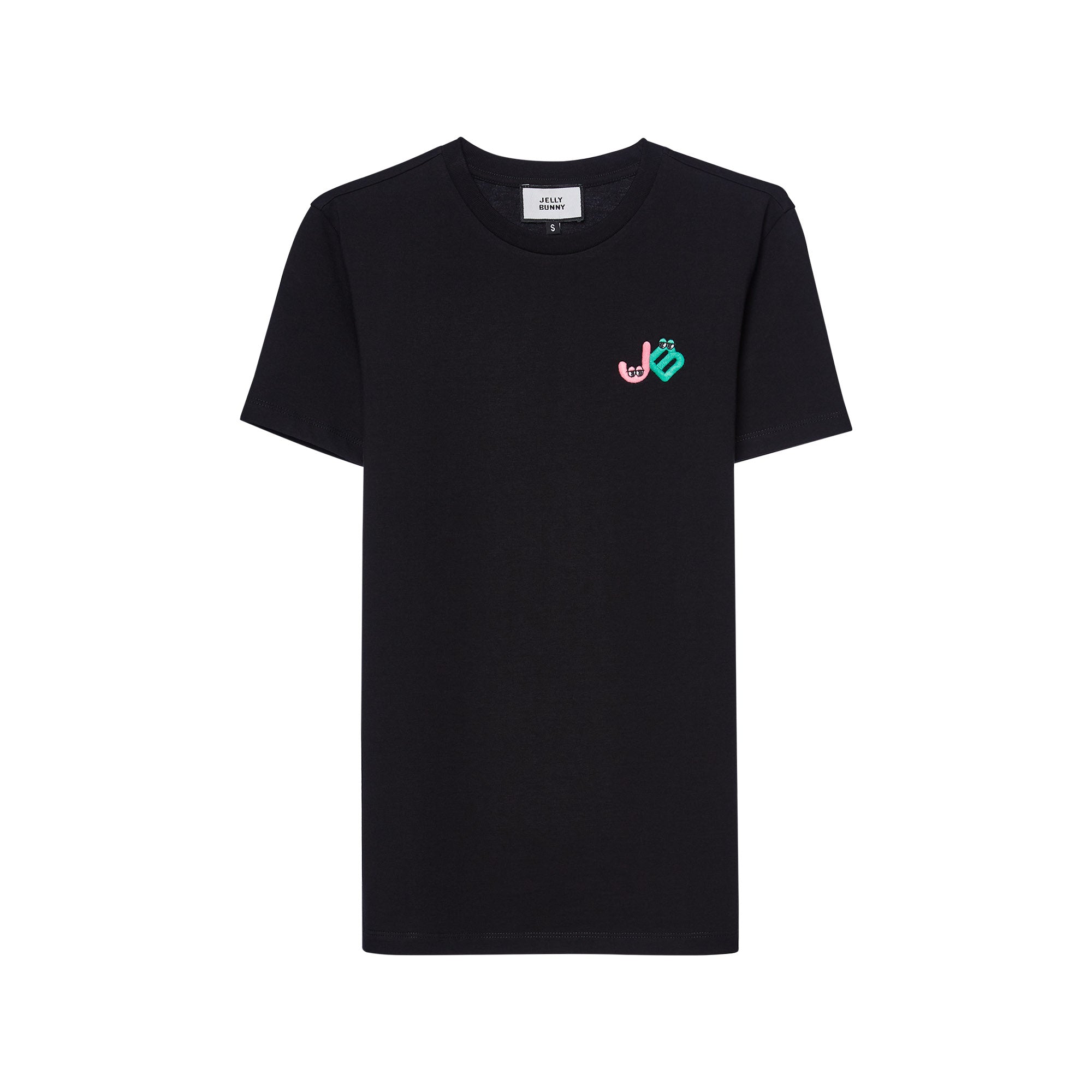 เสื้อยืดแขนสั้นปักโลโก้ Black