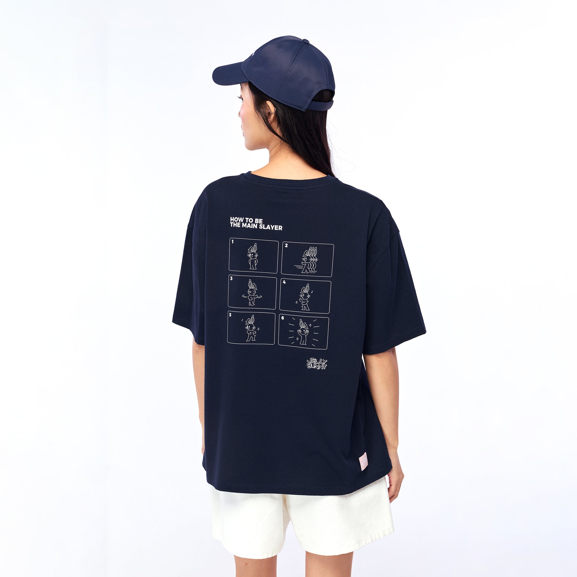 เสื้อยืดแขนสั้นปักโลโก้หัวใจ Navy