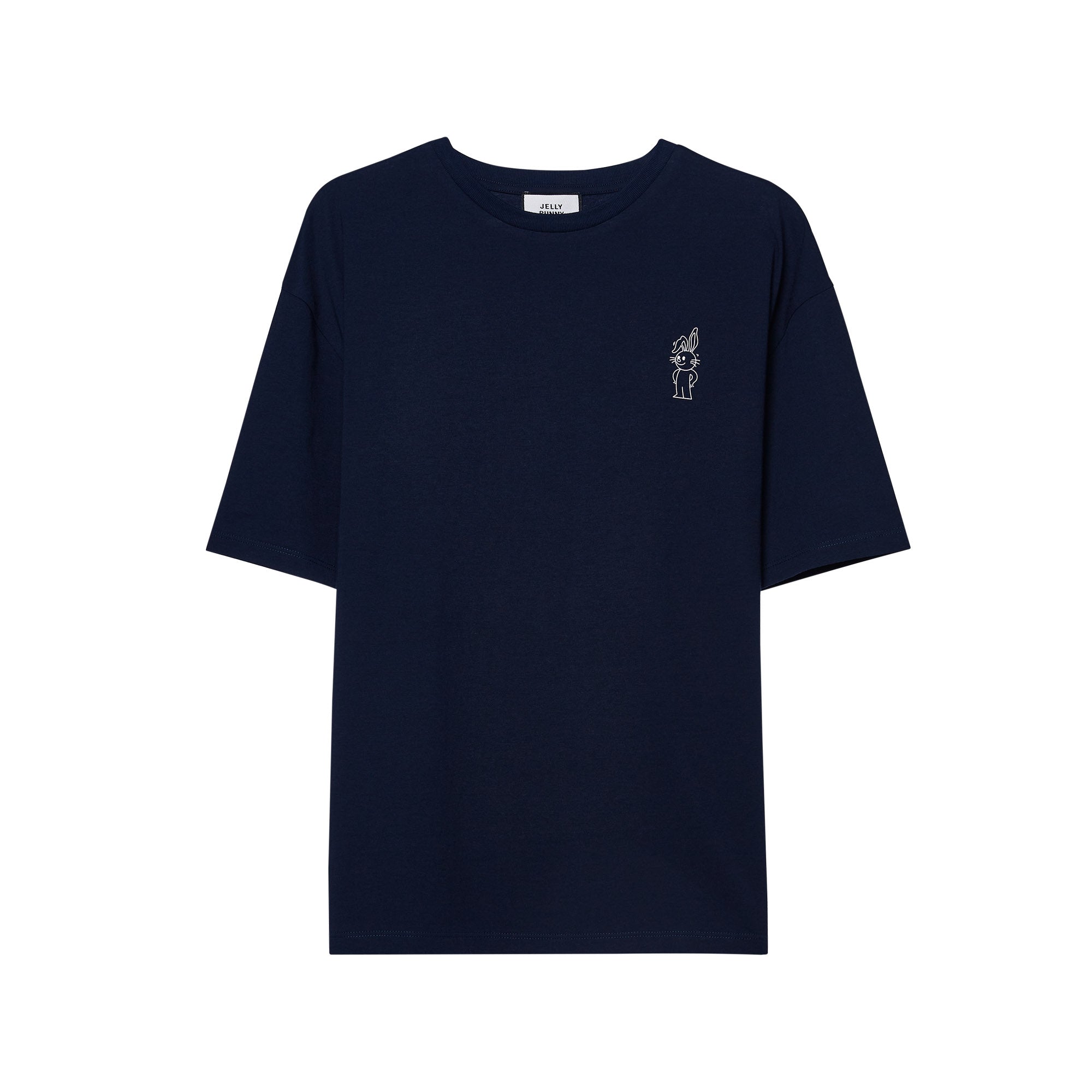 เสื้อยืดแขนสั้นปักโลโก้หัวใจ Navy