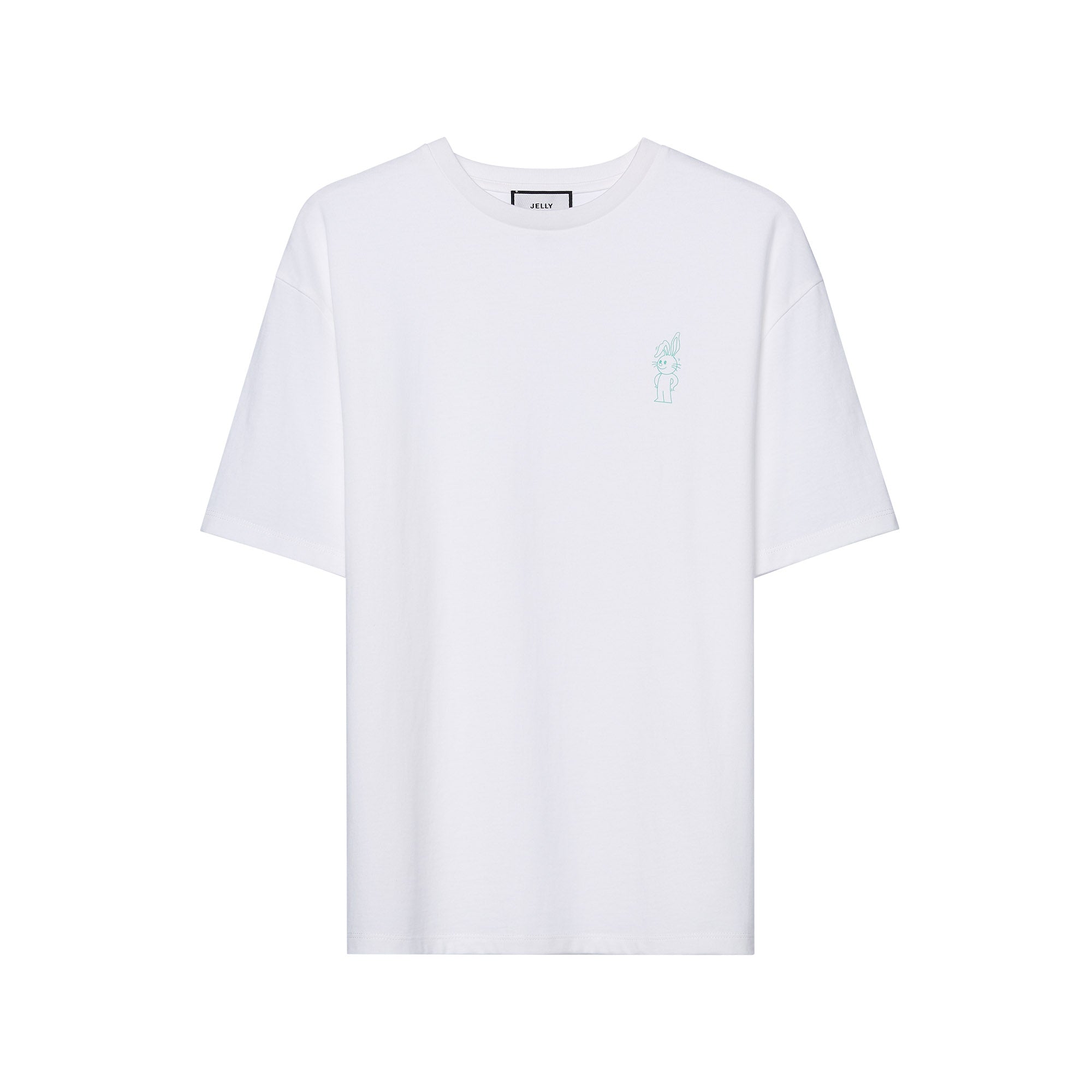 เสื้อยืดแขนสั้นปักโลโก้หัวใจ White