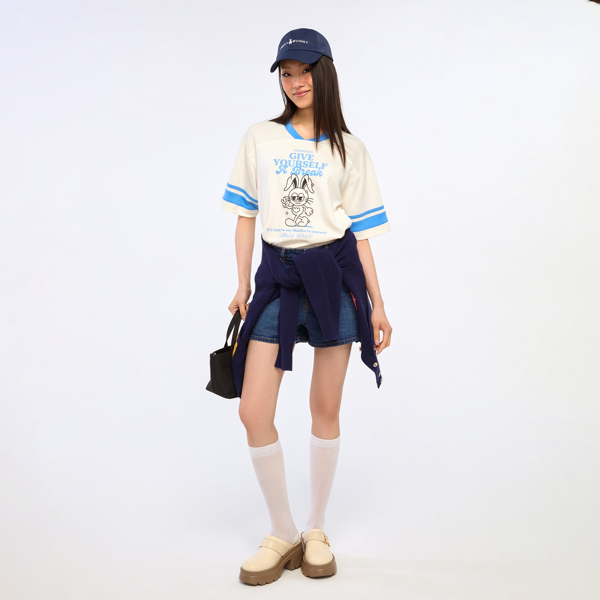 เสื้อฟุตบอลแขนสั้นพิมพ์ลาย Jerme Cream